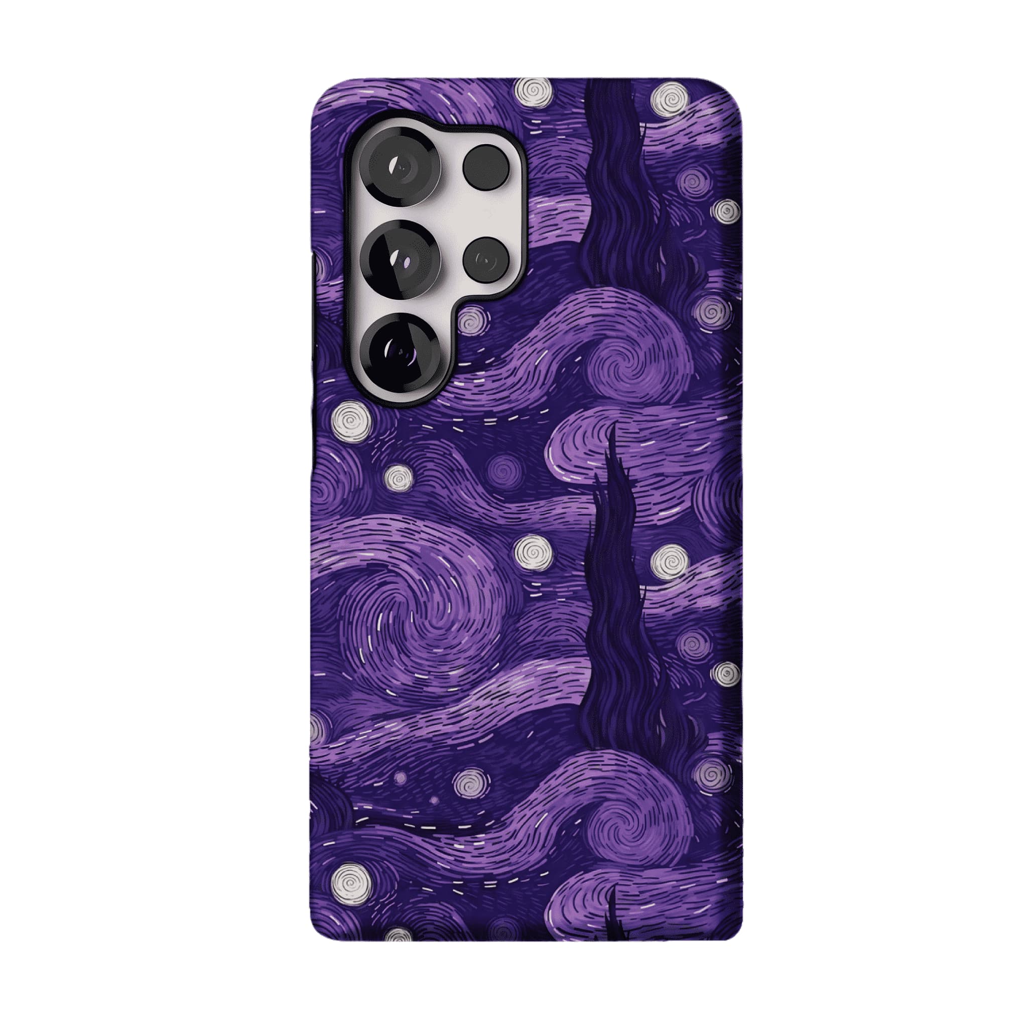 Vintage Purple Van Gogh Starry Night Phone Case, Shockproof Anti-slip iPhone Cover
