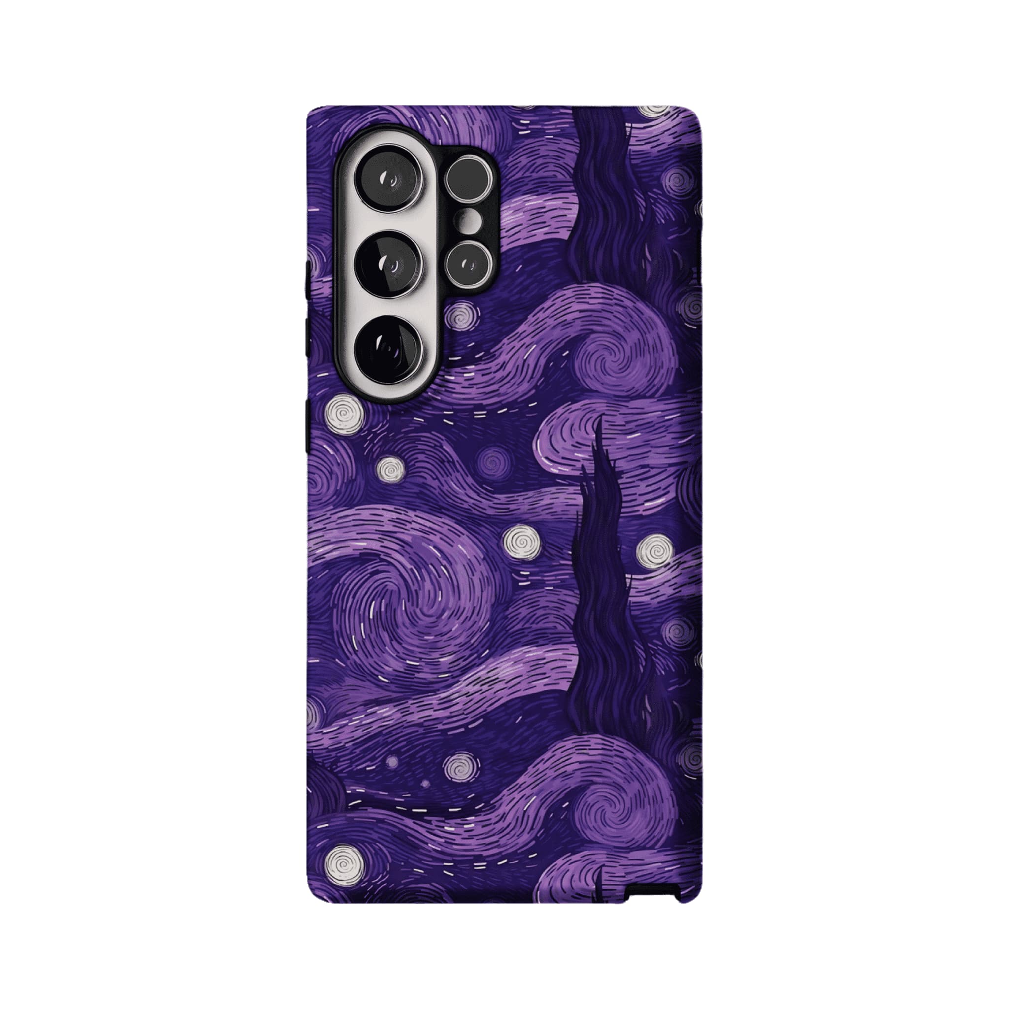 Vintage Purple Van Gogh Starry Night Phone Case, Shockproof Anti-slip iPhone Cover