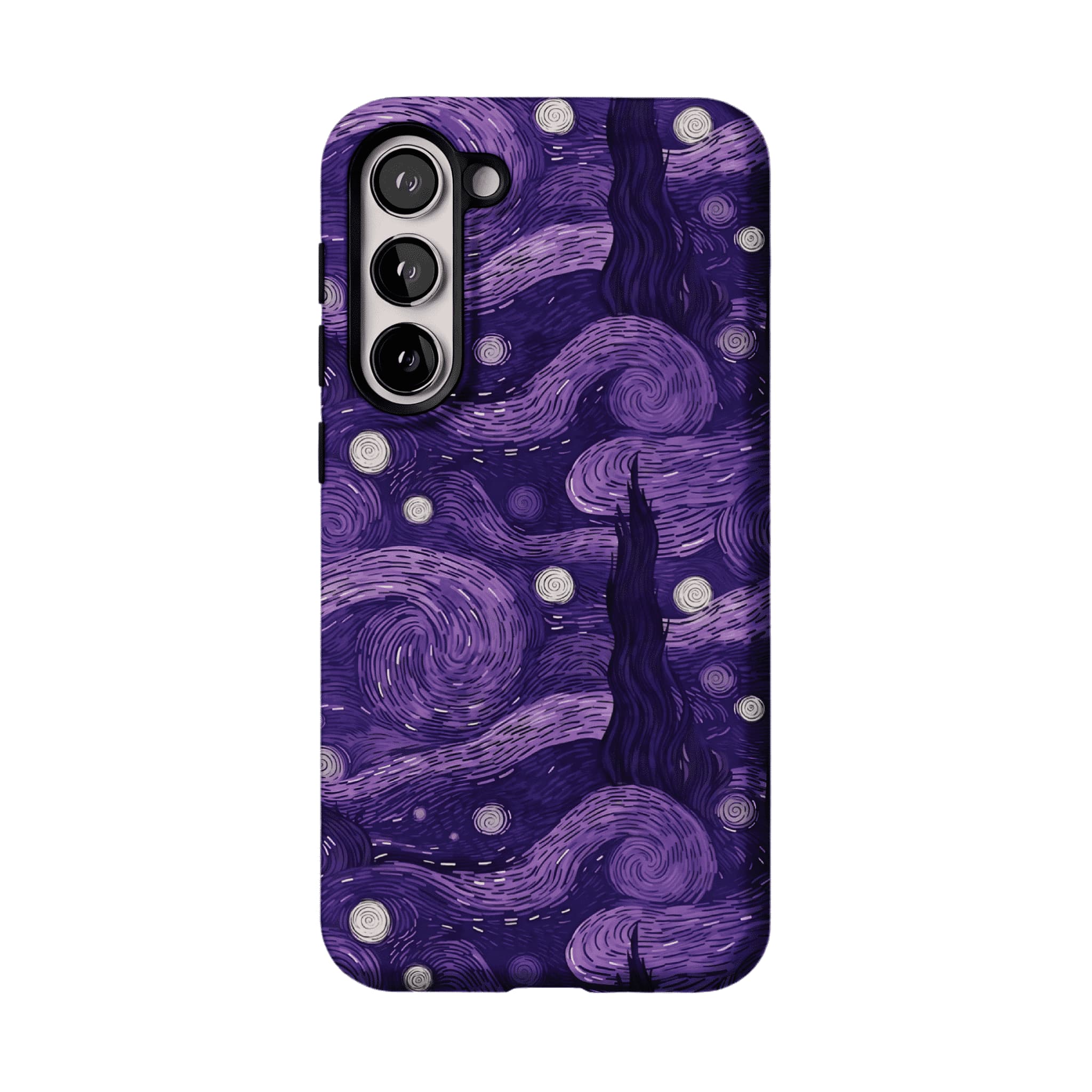 Vintage Purple Van Gogh Starry Night Phone Case, Shockproof Anti-slip iPhone Cover