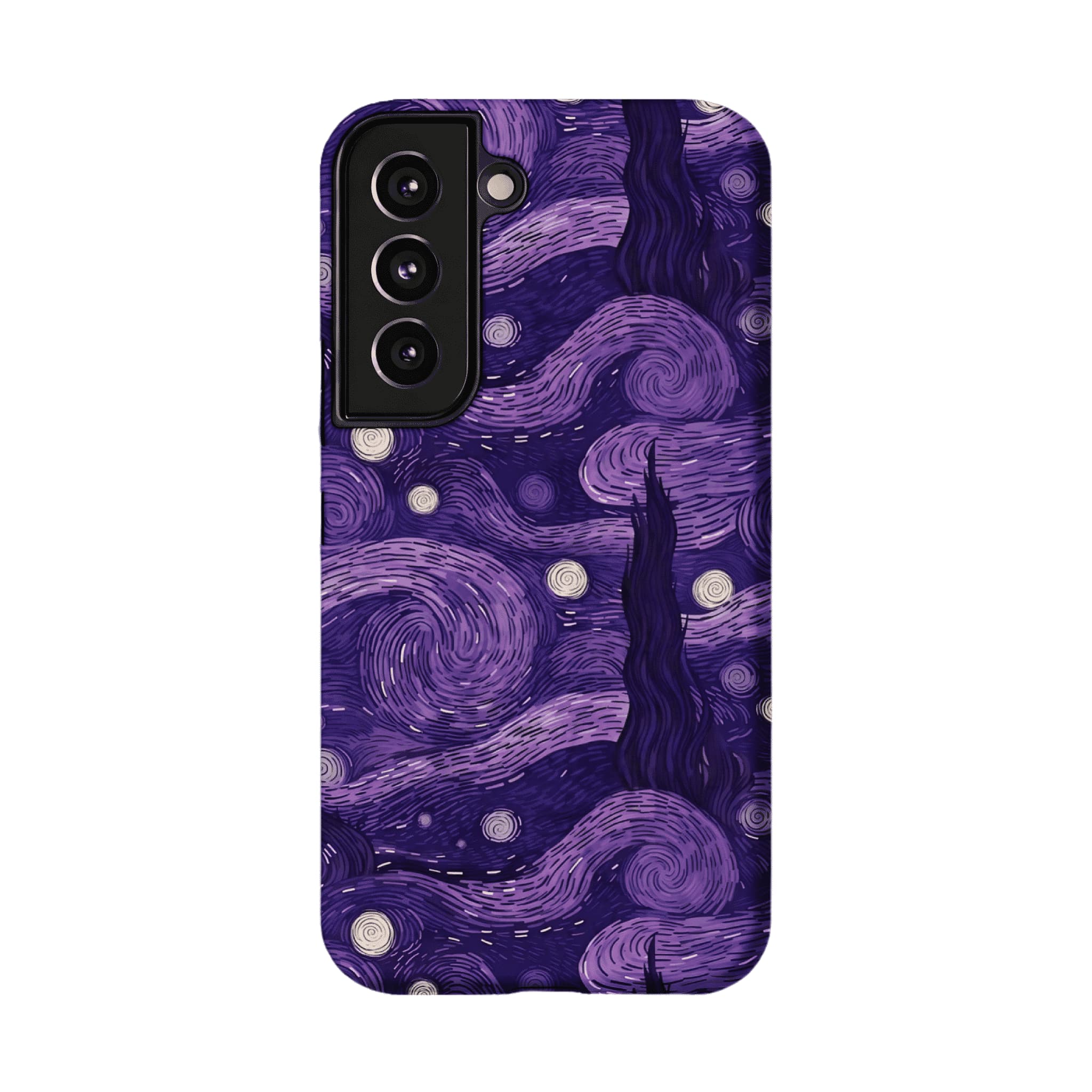 Vintage Purple Van Gogh Starry Night Phone Case, Shockproof Anti-slip iPhone Cover