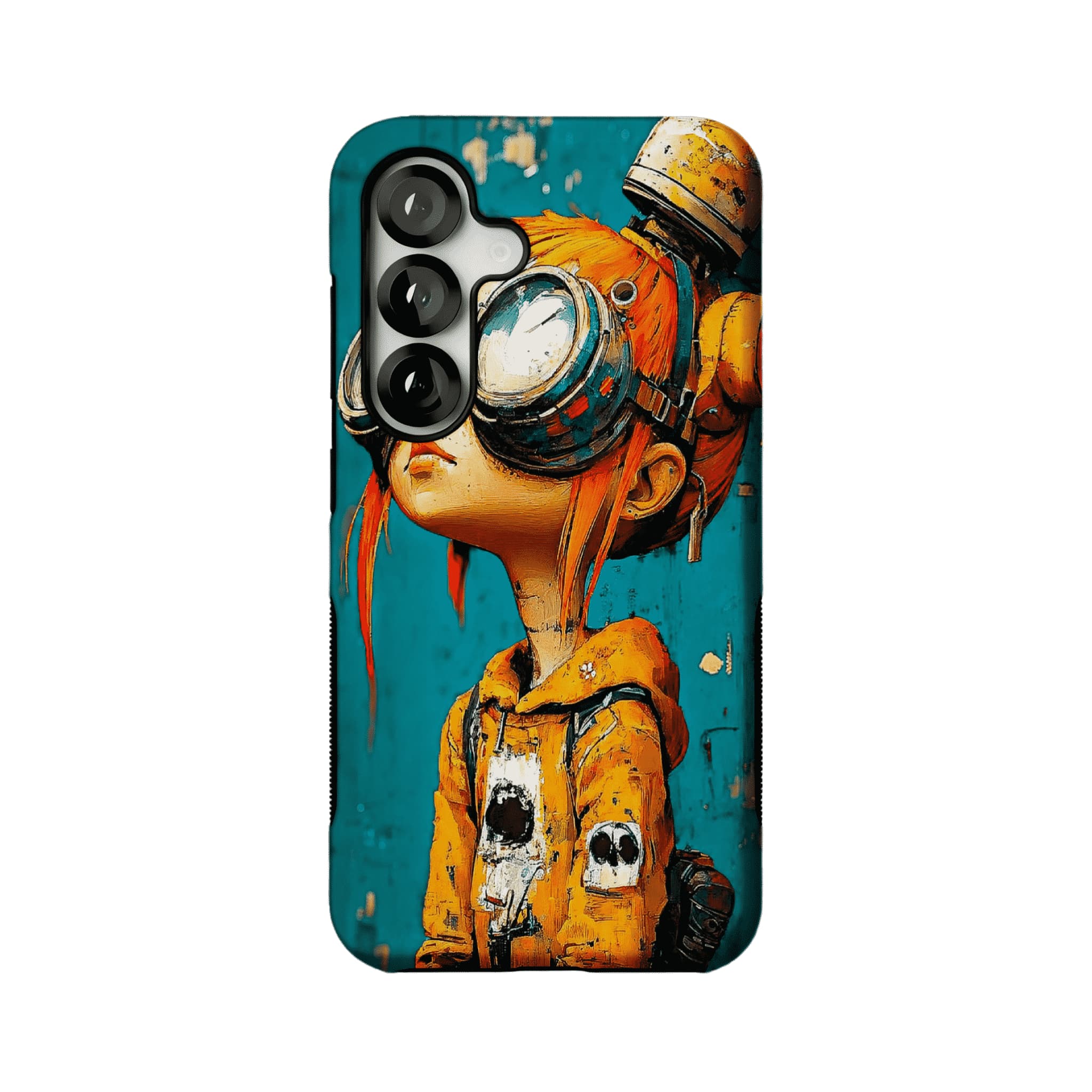 Vintage Impasto Steampunk Pilot Girl Oil Art iPhone Protective Cover