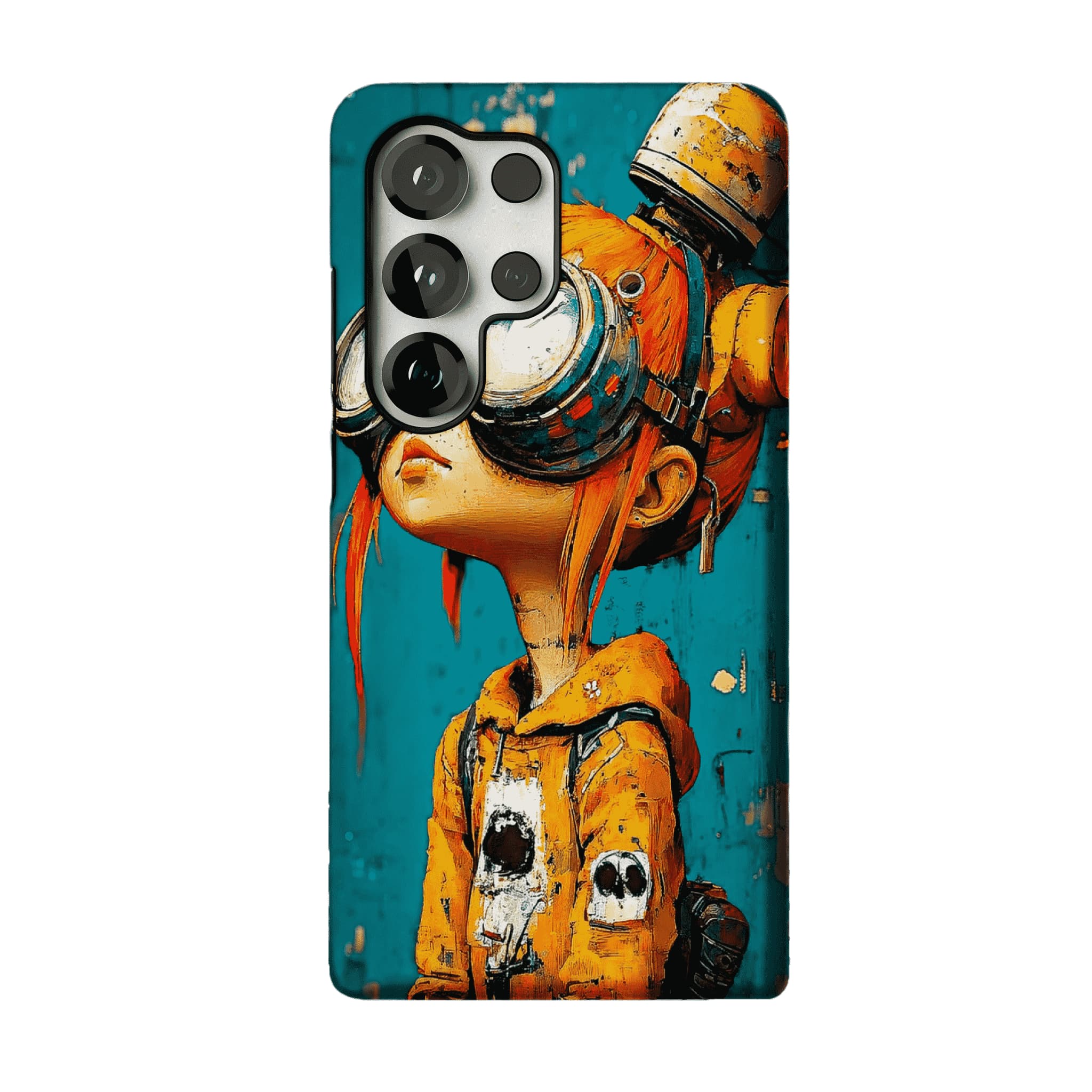 Vintage Impasto Steampunk Pilot Girl Oil Art iPhone Protective Cover