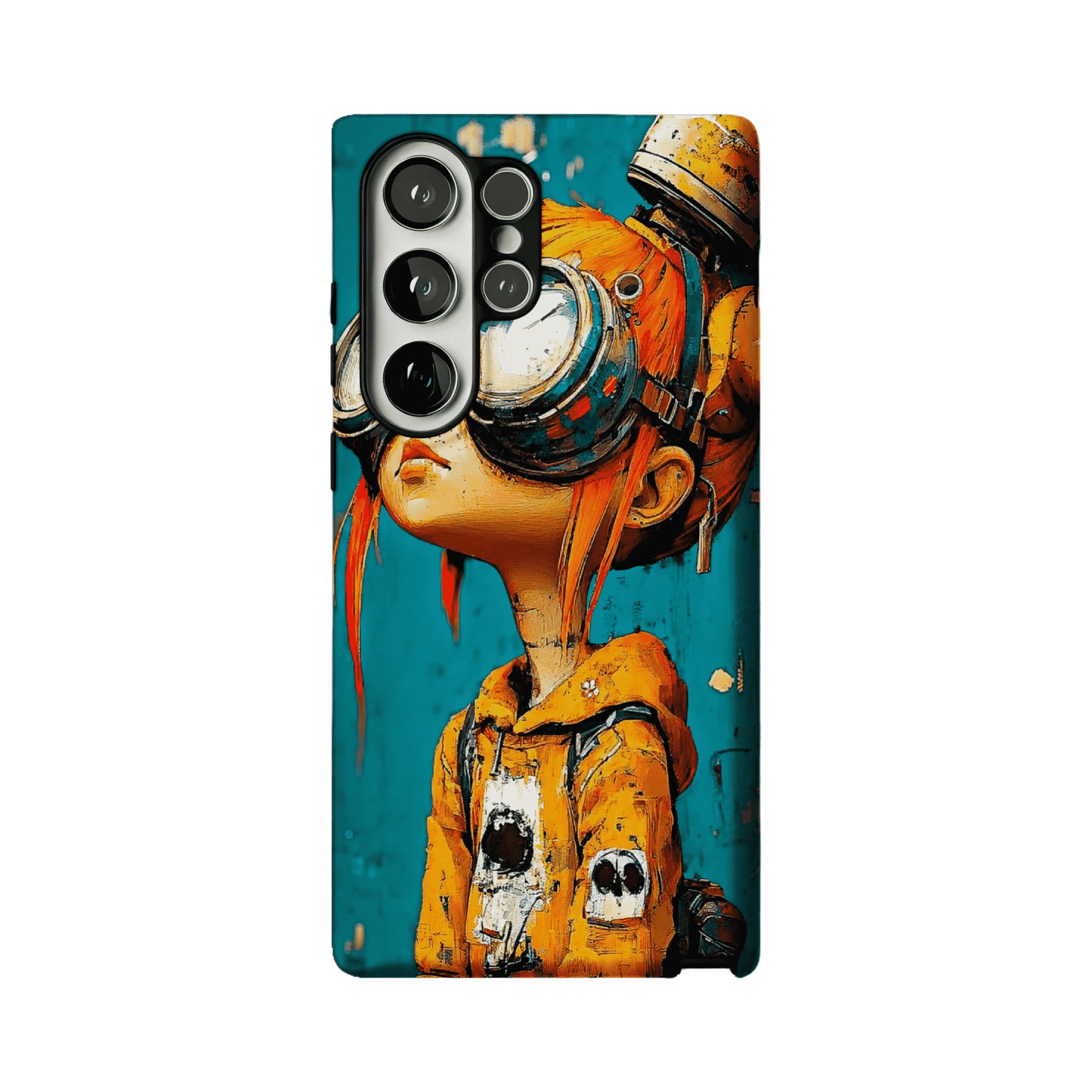 Vintage Impasto Steampunk Pilot Girl Oil Art iPhone Protective Cover