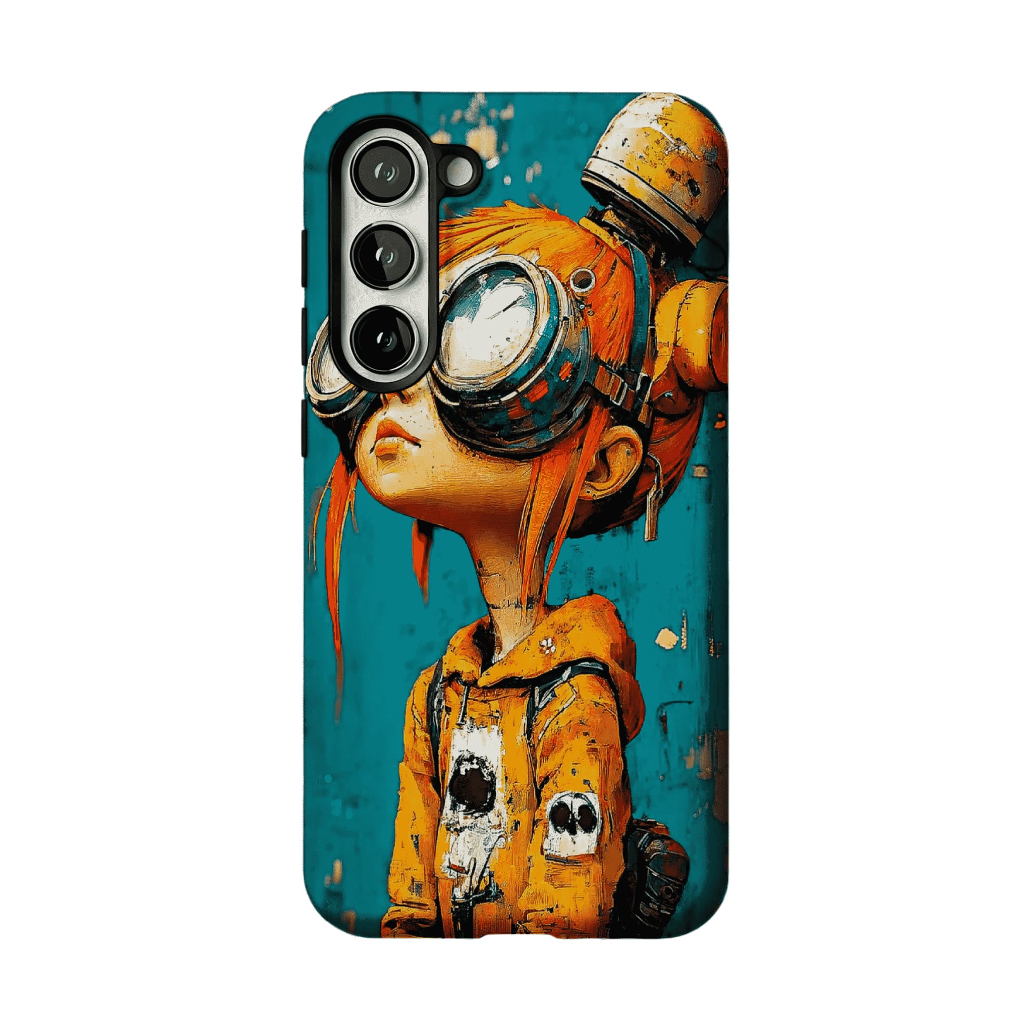 Vintage Impasto Steampunk Pilot Girl Oil Art iPhone Protective Cover