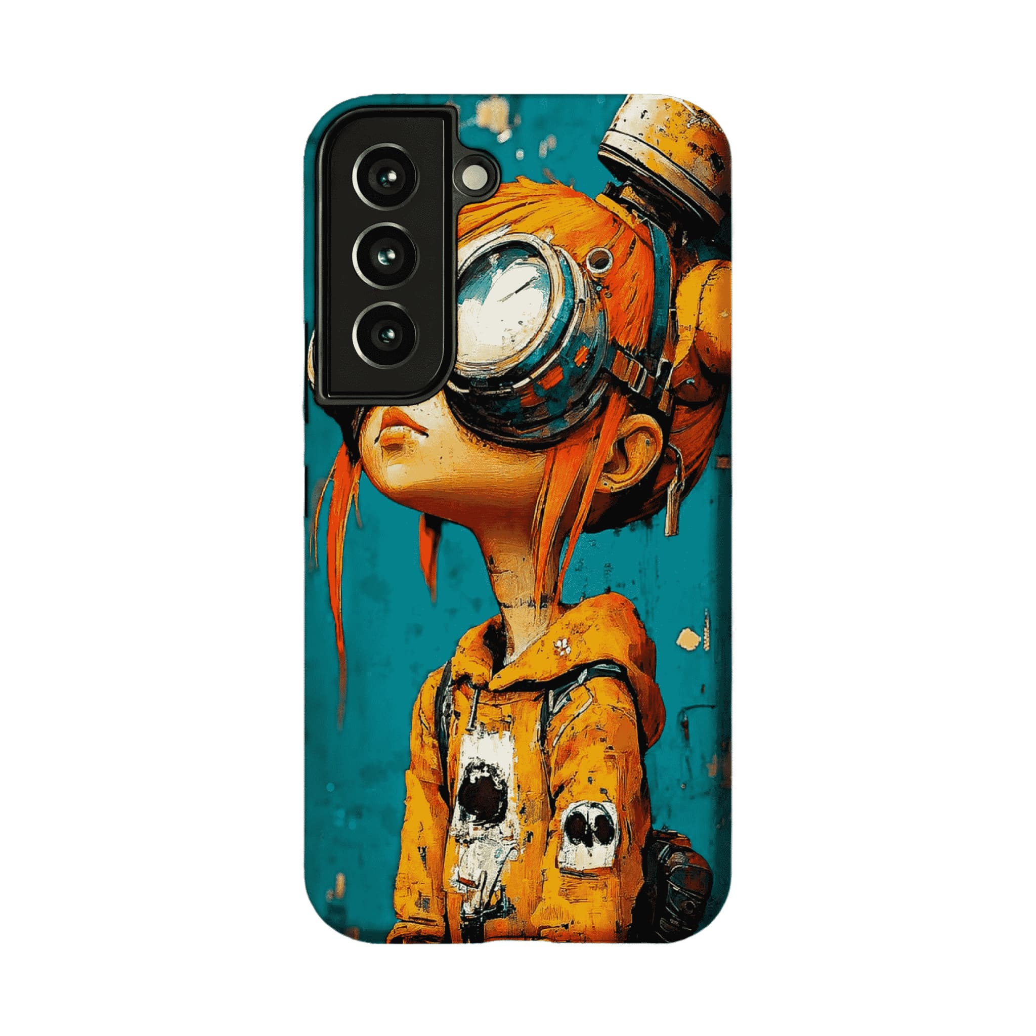 Vintage Impasto Steampunk Pilot Girl Oil Art iPhone Protective Cover