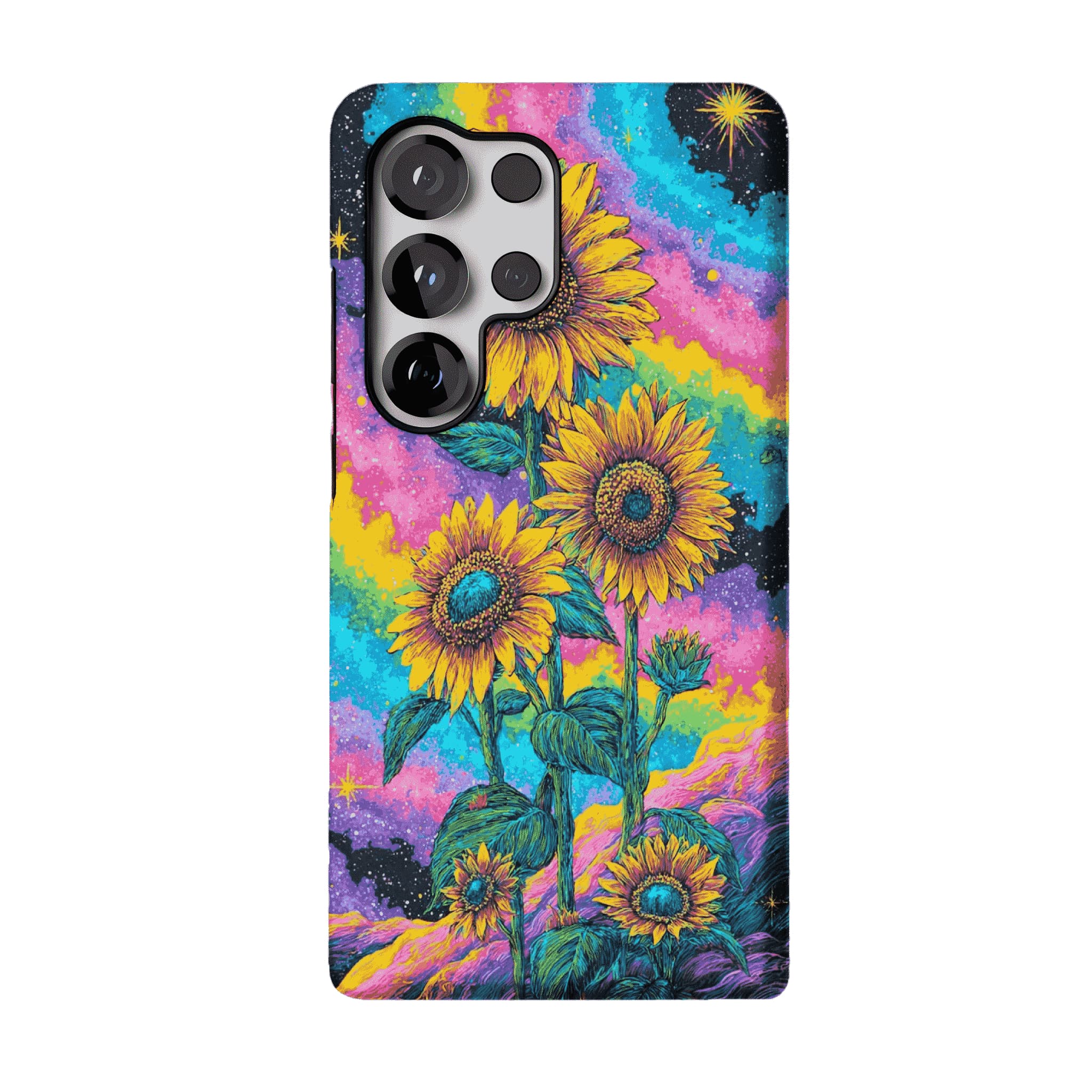 Psychedelic Rainbow Galaxy Sunflower Shockproof Anti-slip iPhone Case