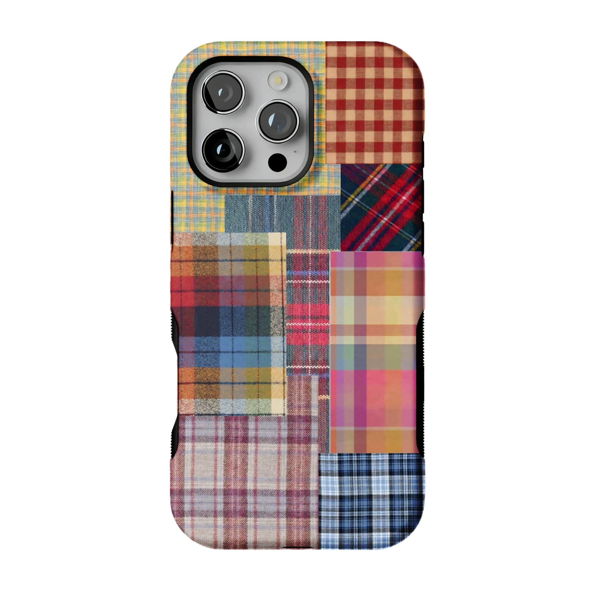 Patchwork Plaid Phone Case, Vintage Tartan Cover for iPhone