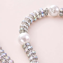 Iridescent Crystal & Pearl Beaded Phone Wrist Strap