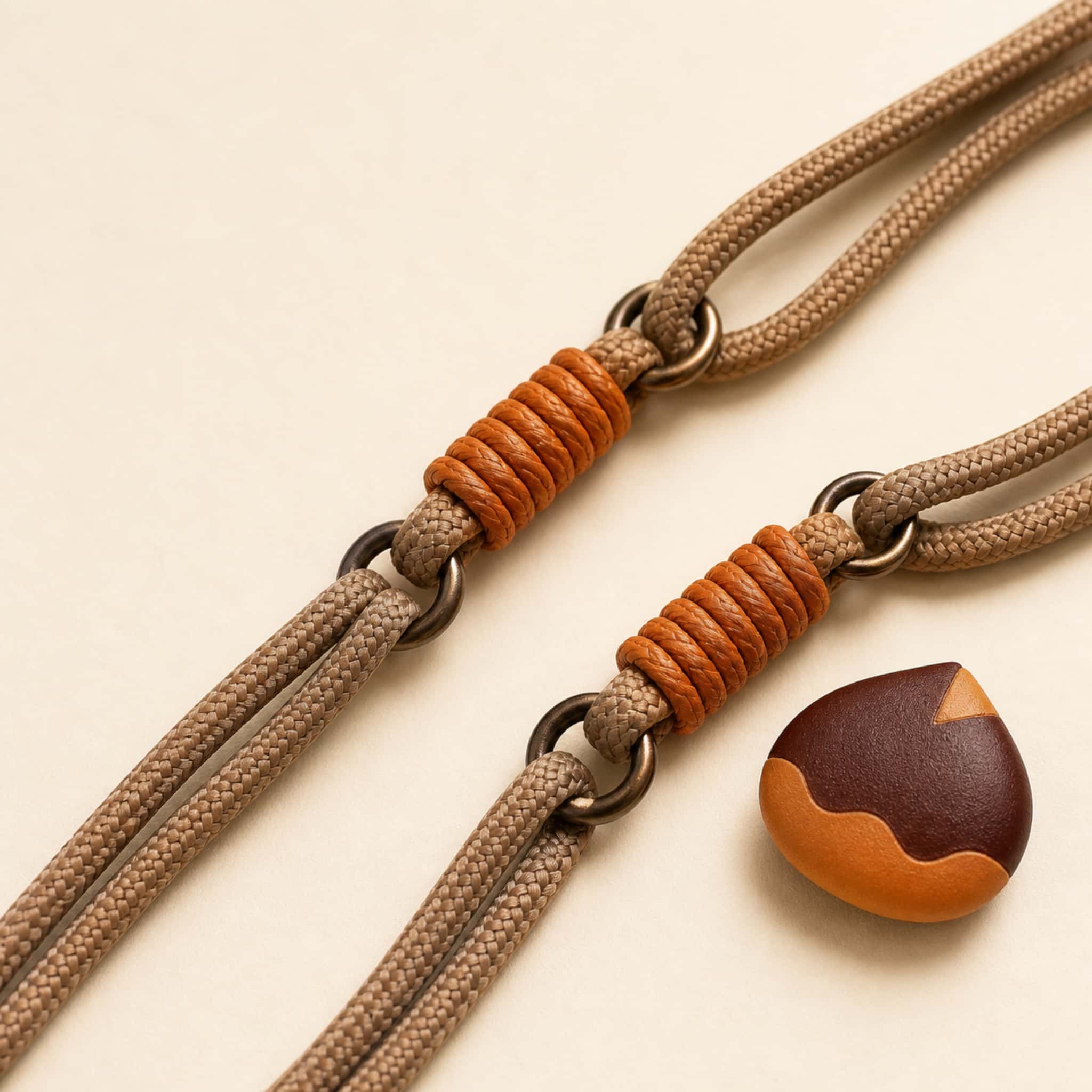 Chestnut Two-Tone Rope Phone Lanyard