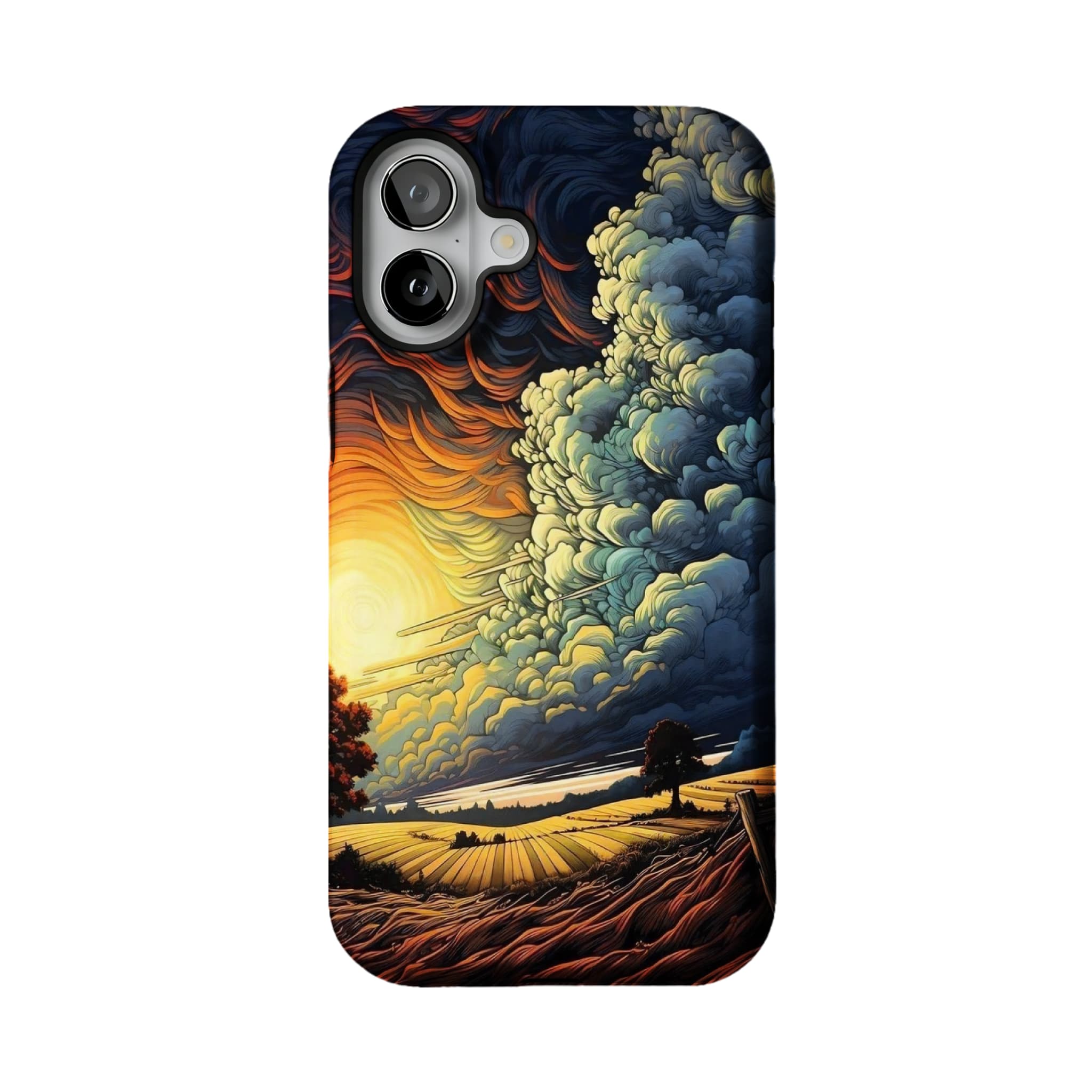 Van Gogh Style Sunset Phone Case | Artistic Oil Painting Shockproof Case for iPhone