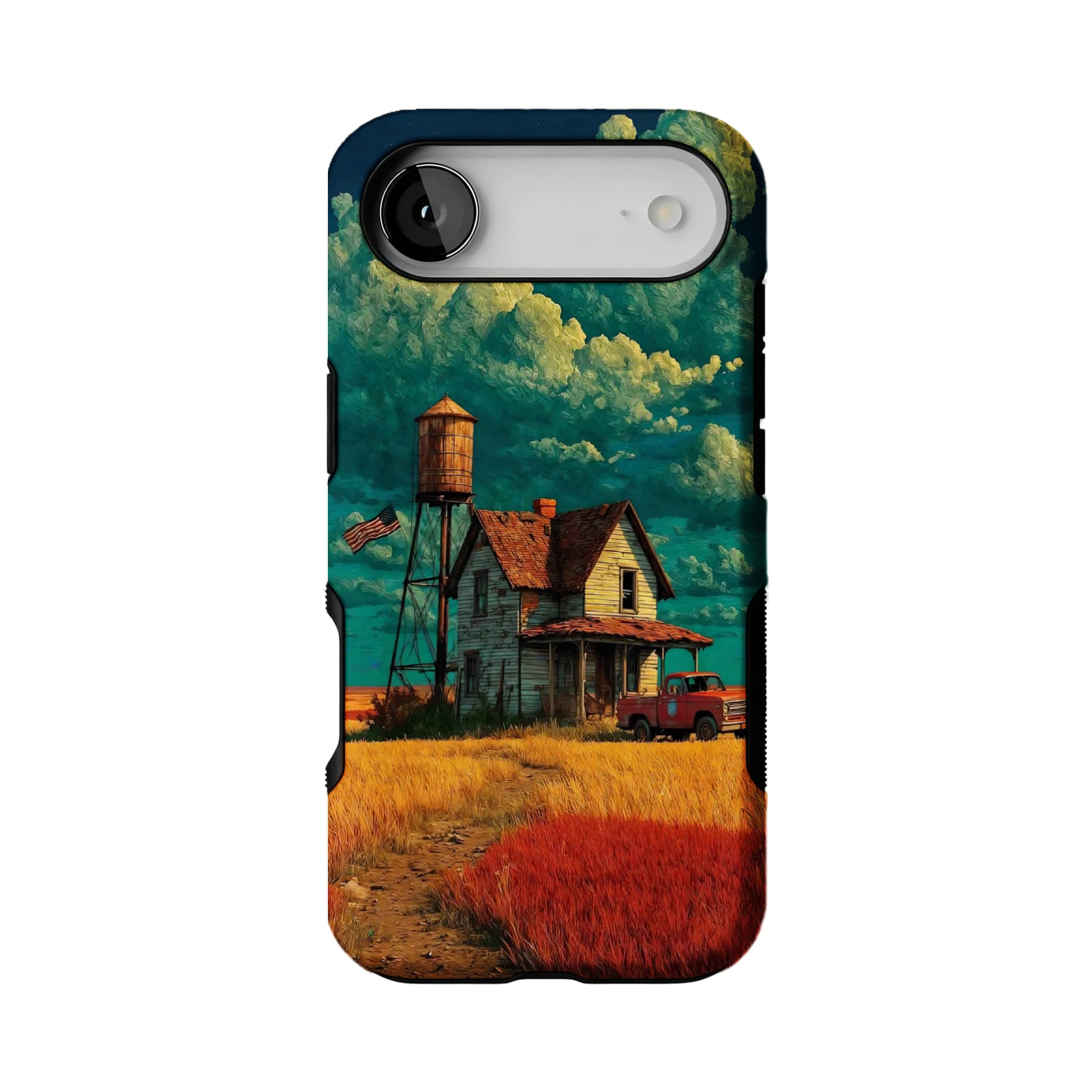 Van Gogh Brushstroke Teal Sky Vintage Country Cottage Art iPhone Cover