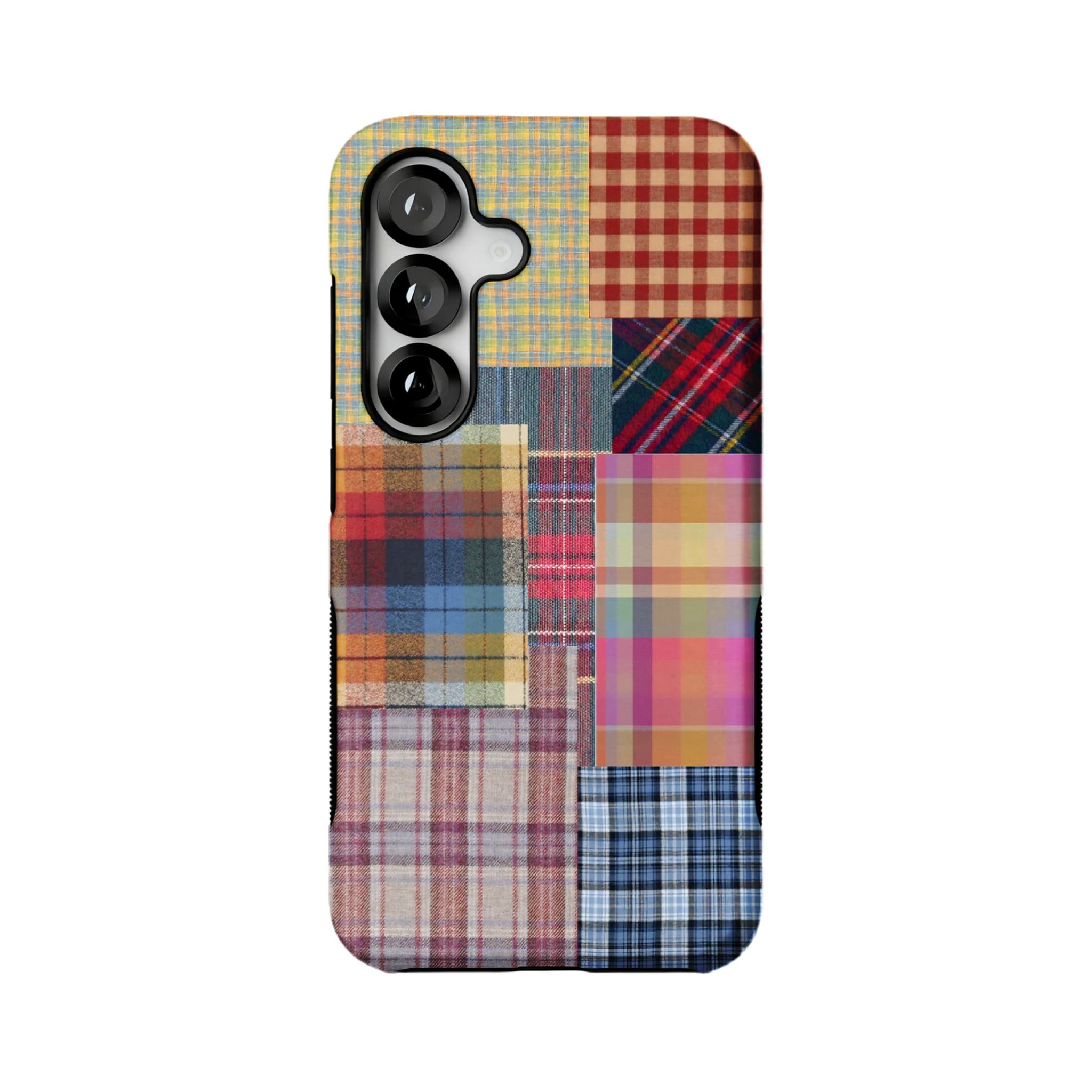 Patchwork Plaid Phone Case, Vintage Tartan Cover for iPhone
