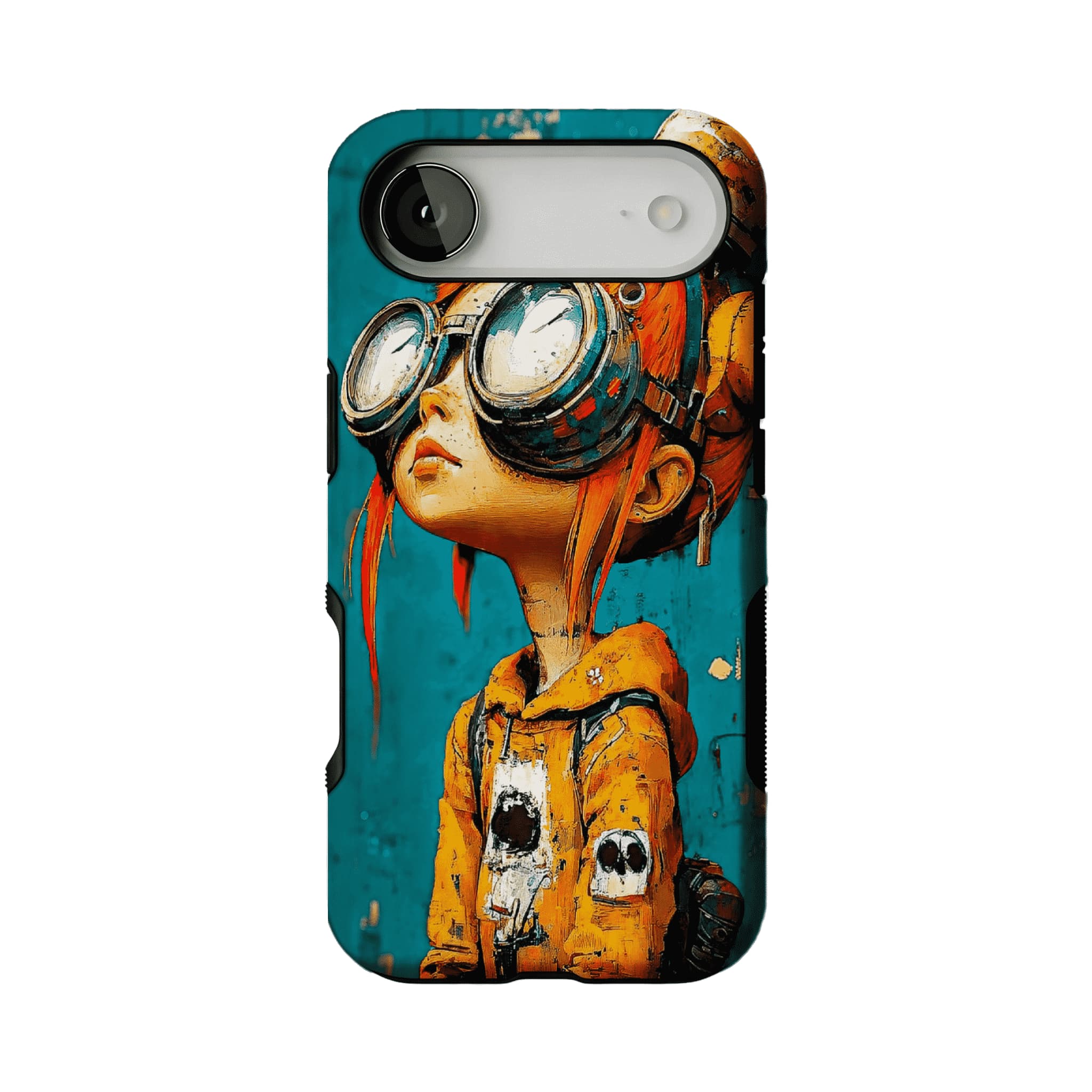 Vintage Impasto Steampunk Pilot Girl Oil Art iPhone Protective Cover