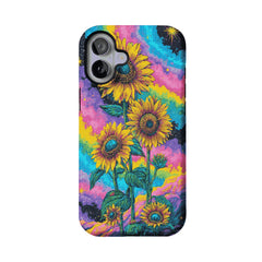 Psychedelic Rainbow Galaxy Sunflower Shockproof Anti-slip iPhone Case