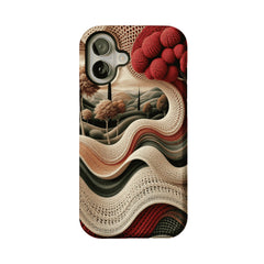 Vintage Crochet Knit Landscape Forest Nature Art iPhone Cover