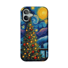 Starry Night Christmas Tree Oil Phone Case, Shockproof Anti-slip iPhone Cover