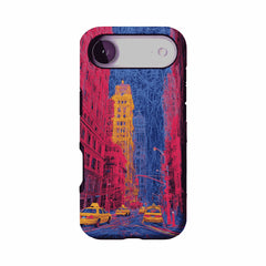 Red Blue Neon Line New York City Shockproof Anti-slip iPhone Case