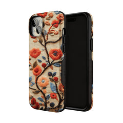 Retro Embroidery Colorful Flower Phone Case, Shockproof Anti-slip iPhone Cover