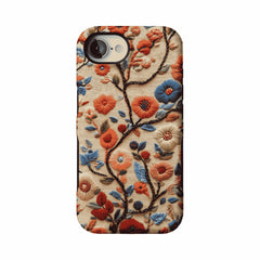 Retro Embroidery Colorful Flower Phone Case, Shockproof Anti-slip iPhone Cover