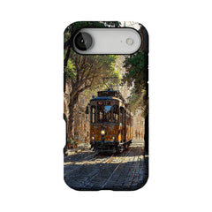 Old Town Tram Phone Case | Retro Cityscape Art Cover for Travel Lovers