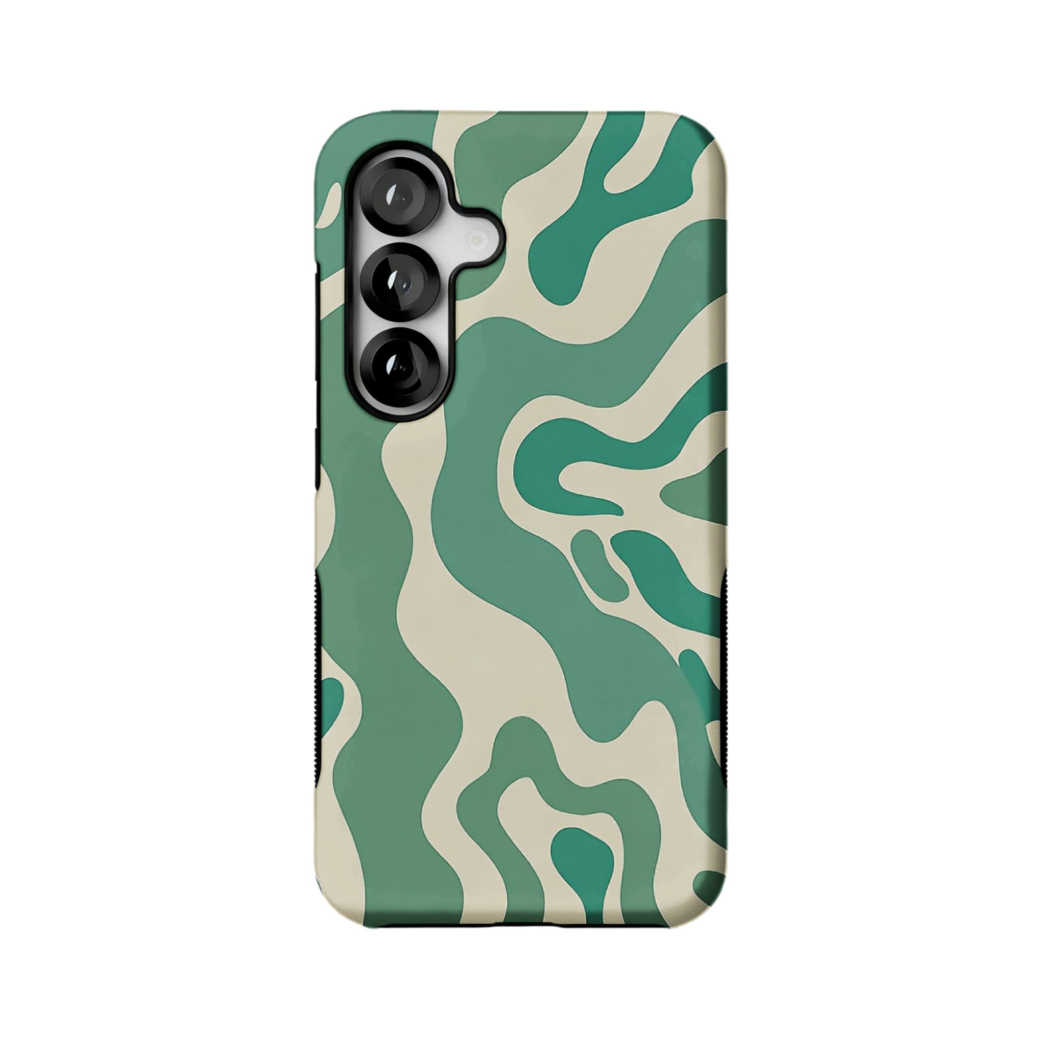 Green Fluid Minimalist Phone Case | Organic Wavy Cover for Everyday Calm