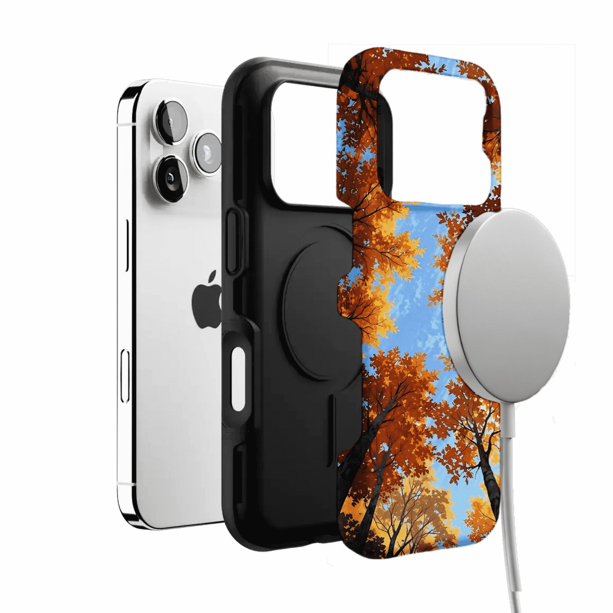 Autumn Forest Phone Case | Orange Leaves & Blue Sky Nature Cover