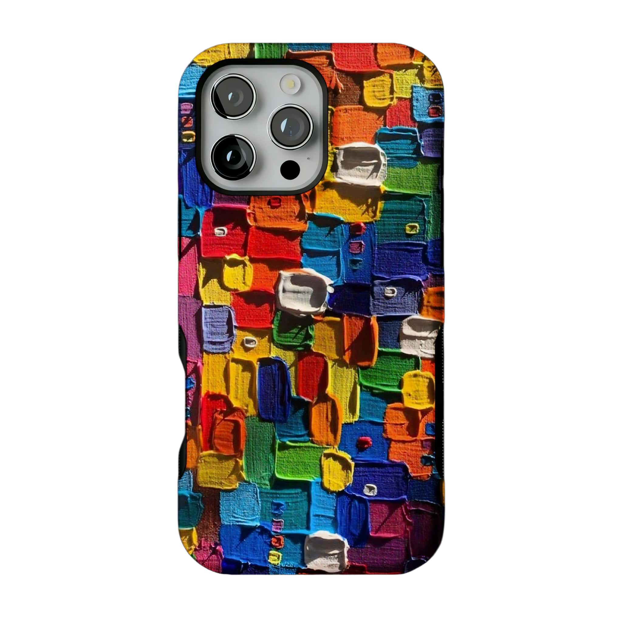 Impasto Oil Painting Phone Case | Abstract Colorful Blocks Art Cover for iPhone