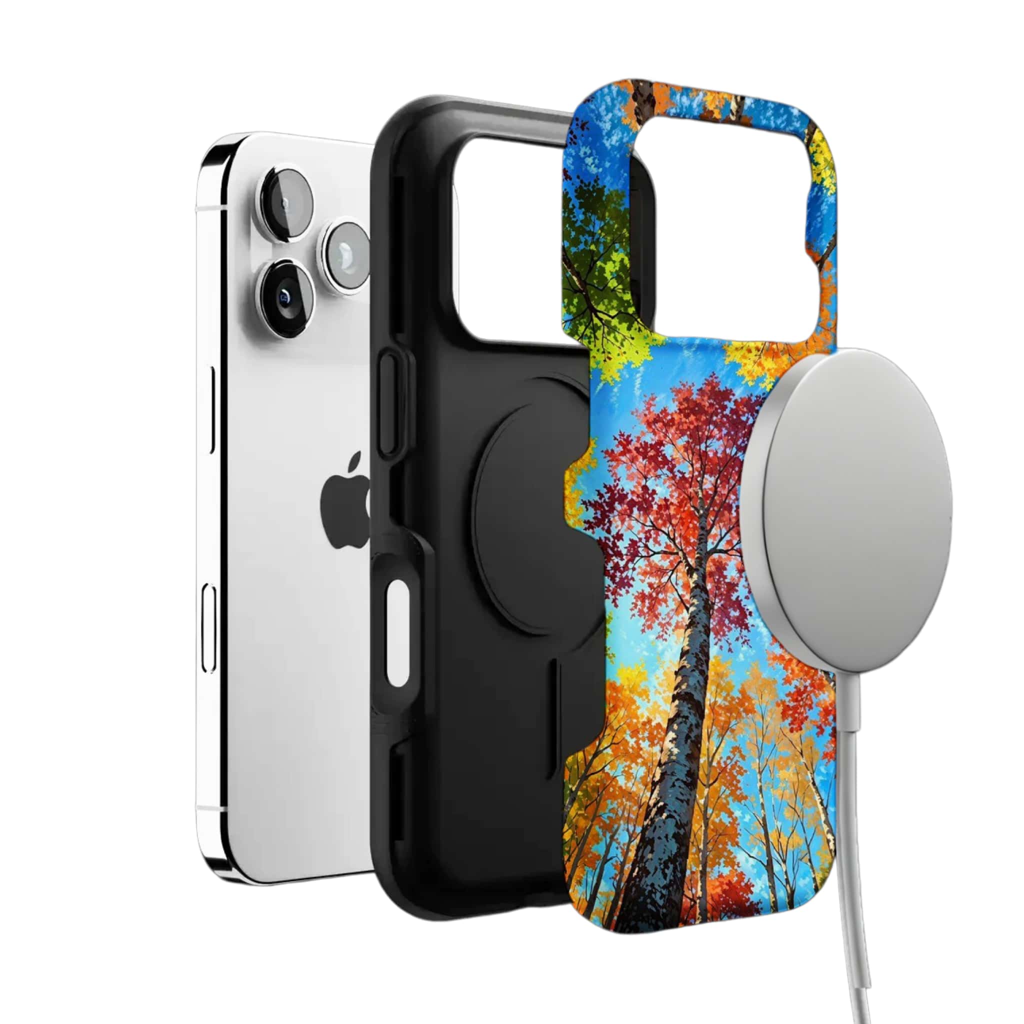 Bright Fall Birch Grove Blue Sky Shockproof Anti-slip iPhone Case