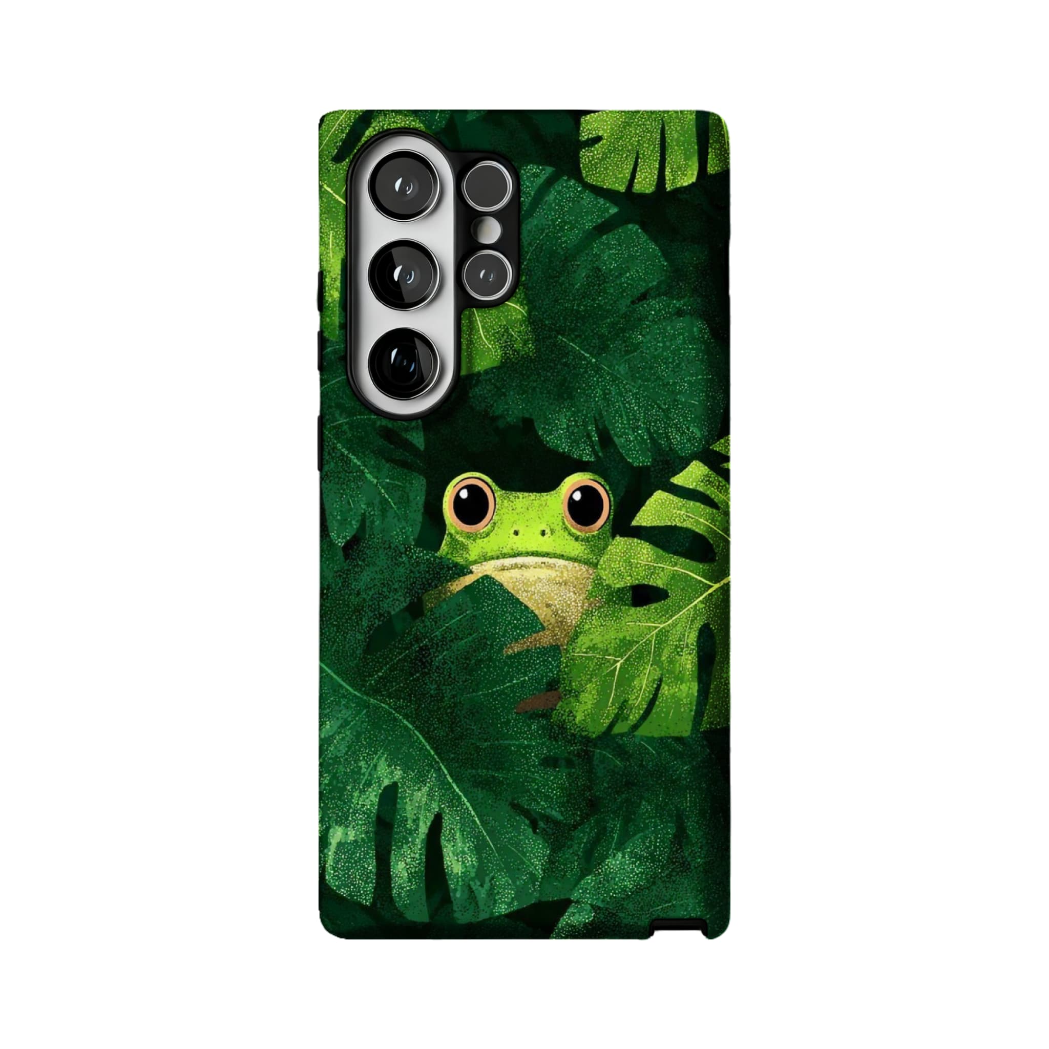 Cute Frog Monstera Tropical Phone Case | Aesthetic Jungle Shockproof Cover