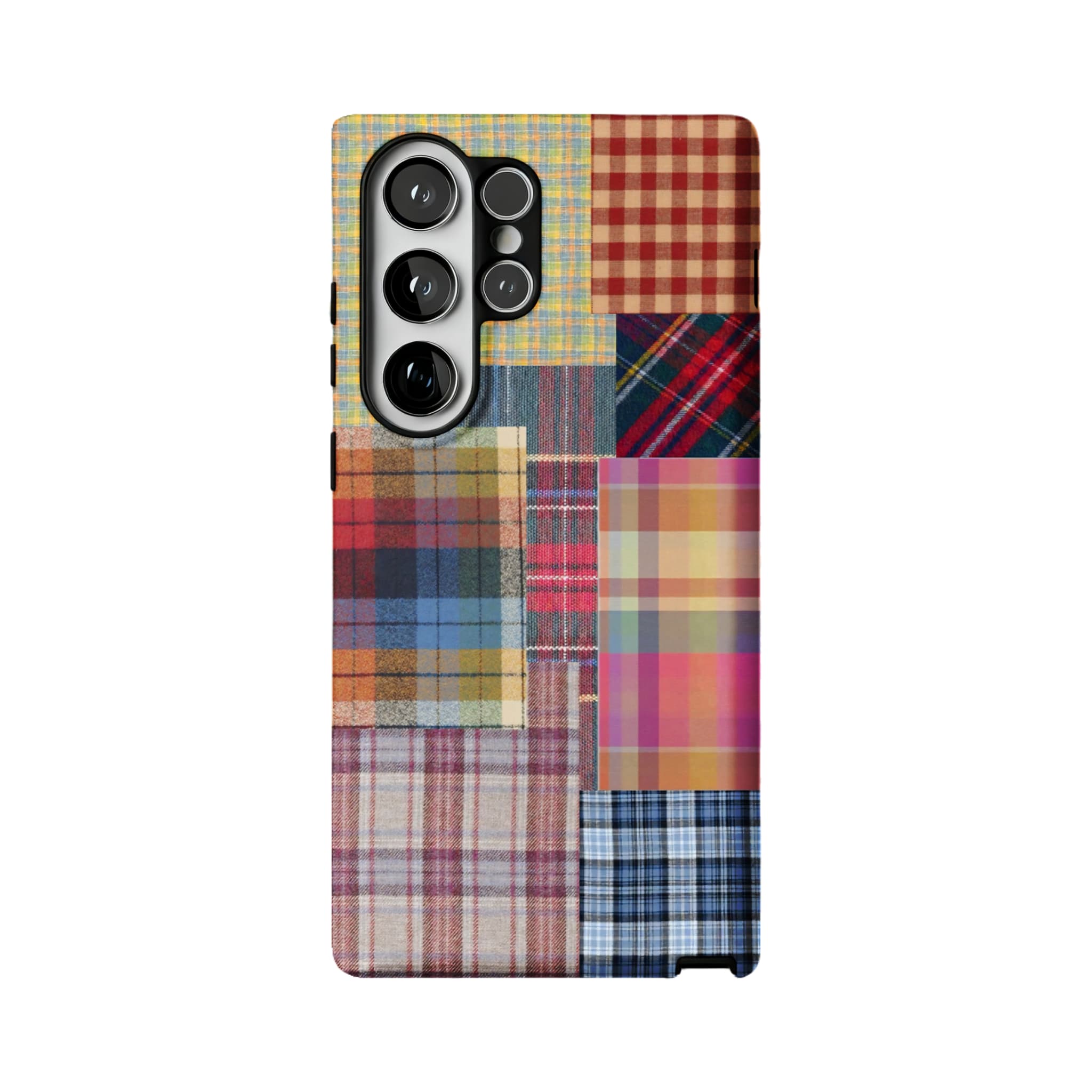 Patchwork Plaid Phone Case, Vintage Tartan Cover for iPhone