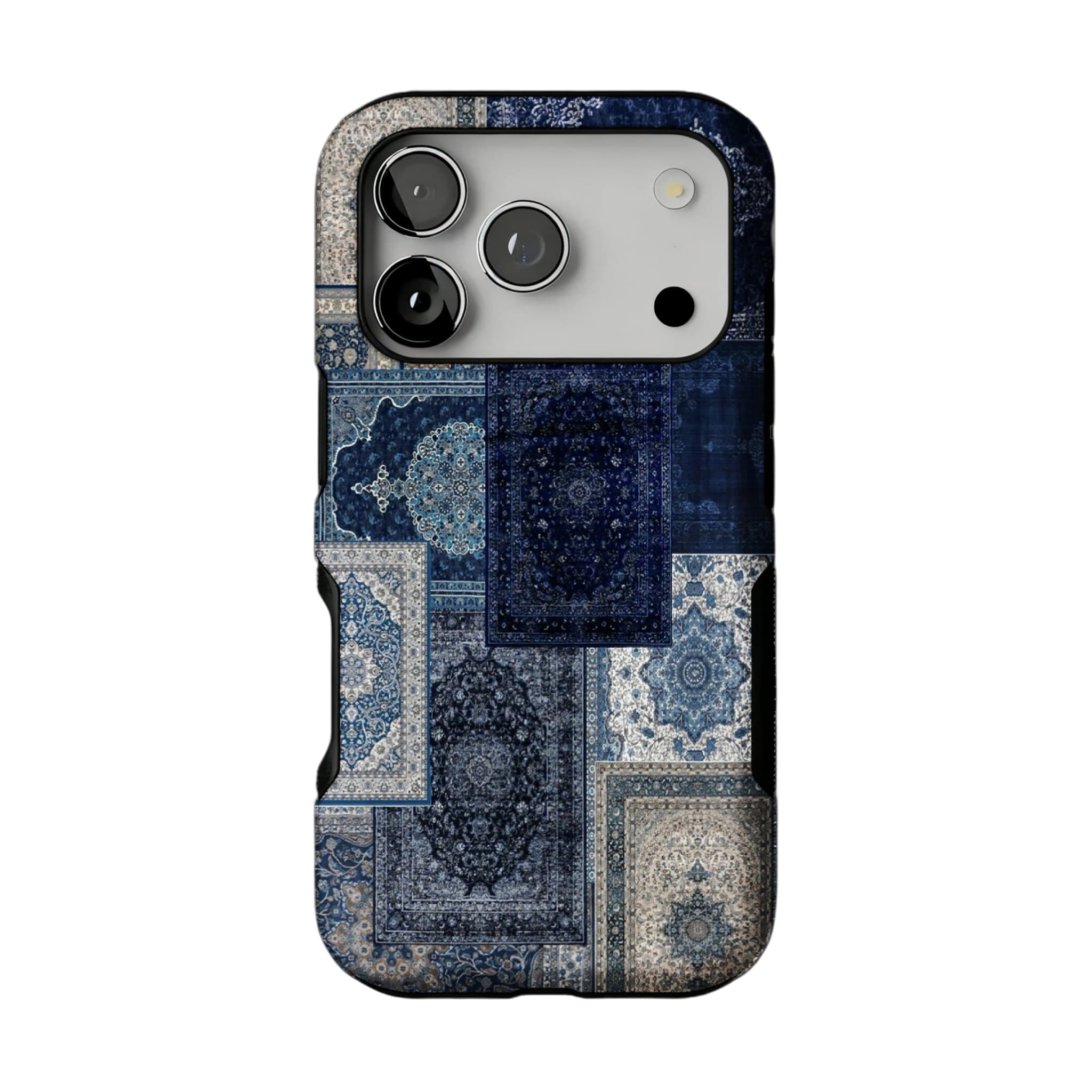 Blue Persian Rug Patchwork Phone Case, Vintage Cover for iPhone