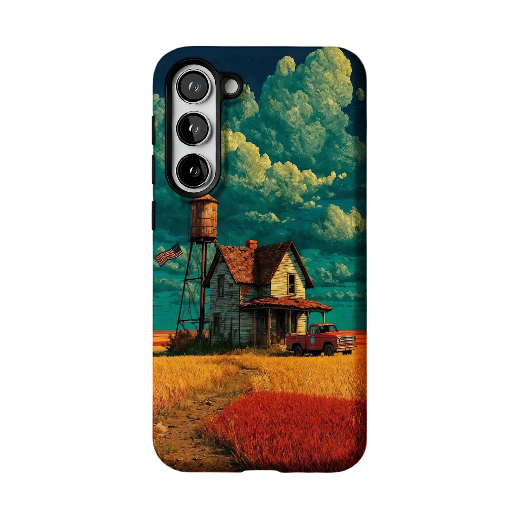 Van Gogh Brushstroke Teal Sky Vintage Country Cottage Art iPhone Cover