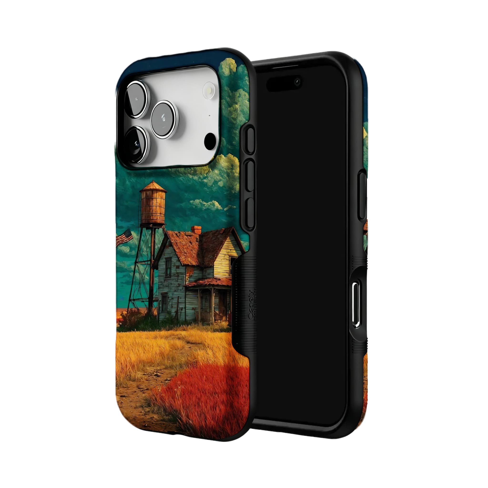 Van Gogh Brushstroke Teal Sky Vintage Country Cottage Art iPhone Cover