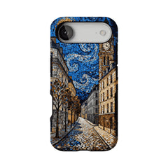 Vintage Paris Street Van Gogh Mosaic Phone Case, Shockproof iPhone Cover