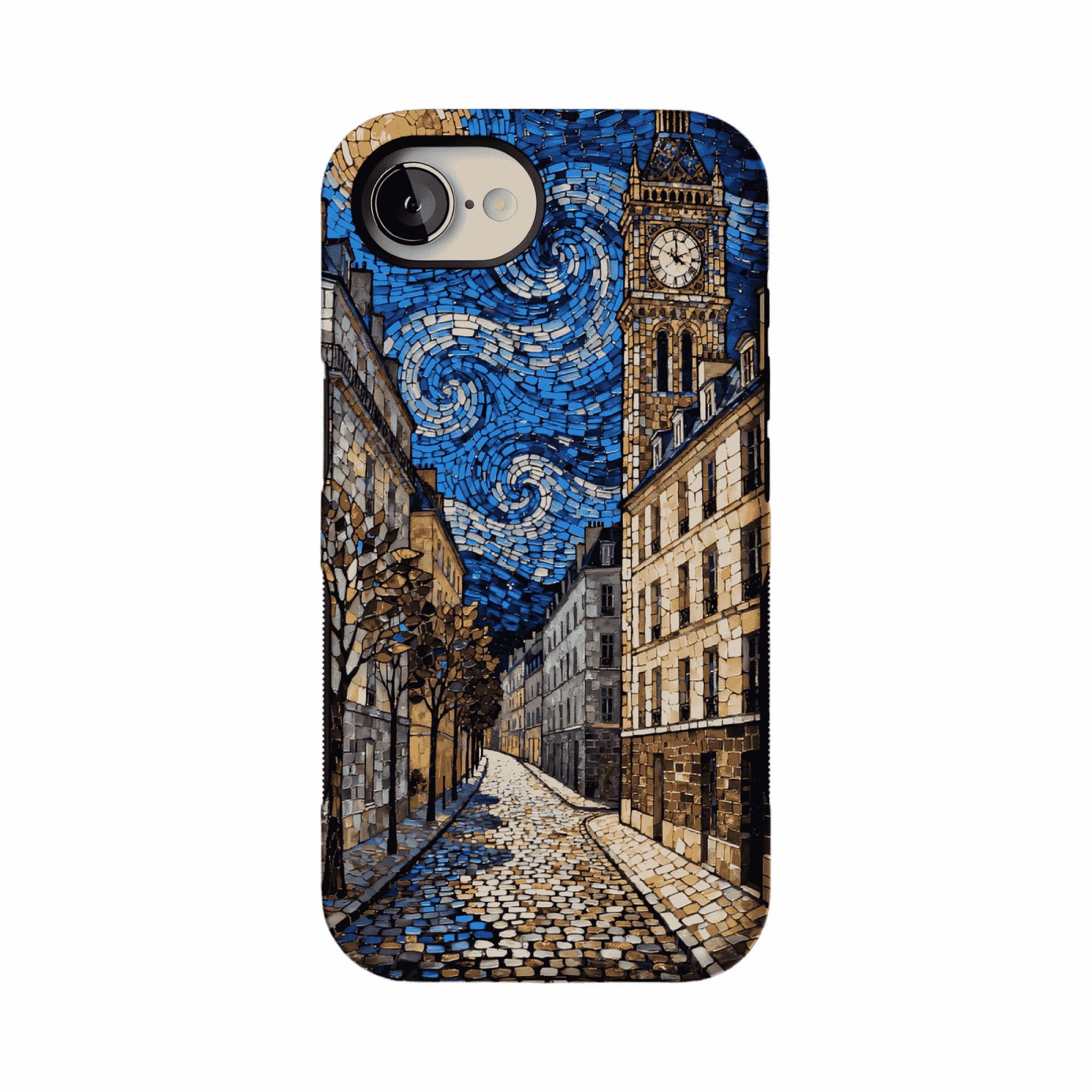 Vintage Paris Street Van Gogh Mosaic Phone Case, Shockproof iPhone Cover