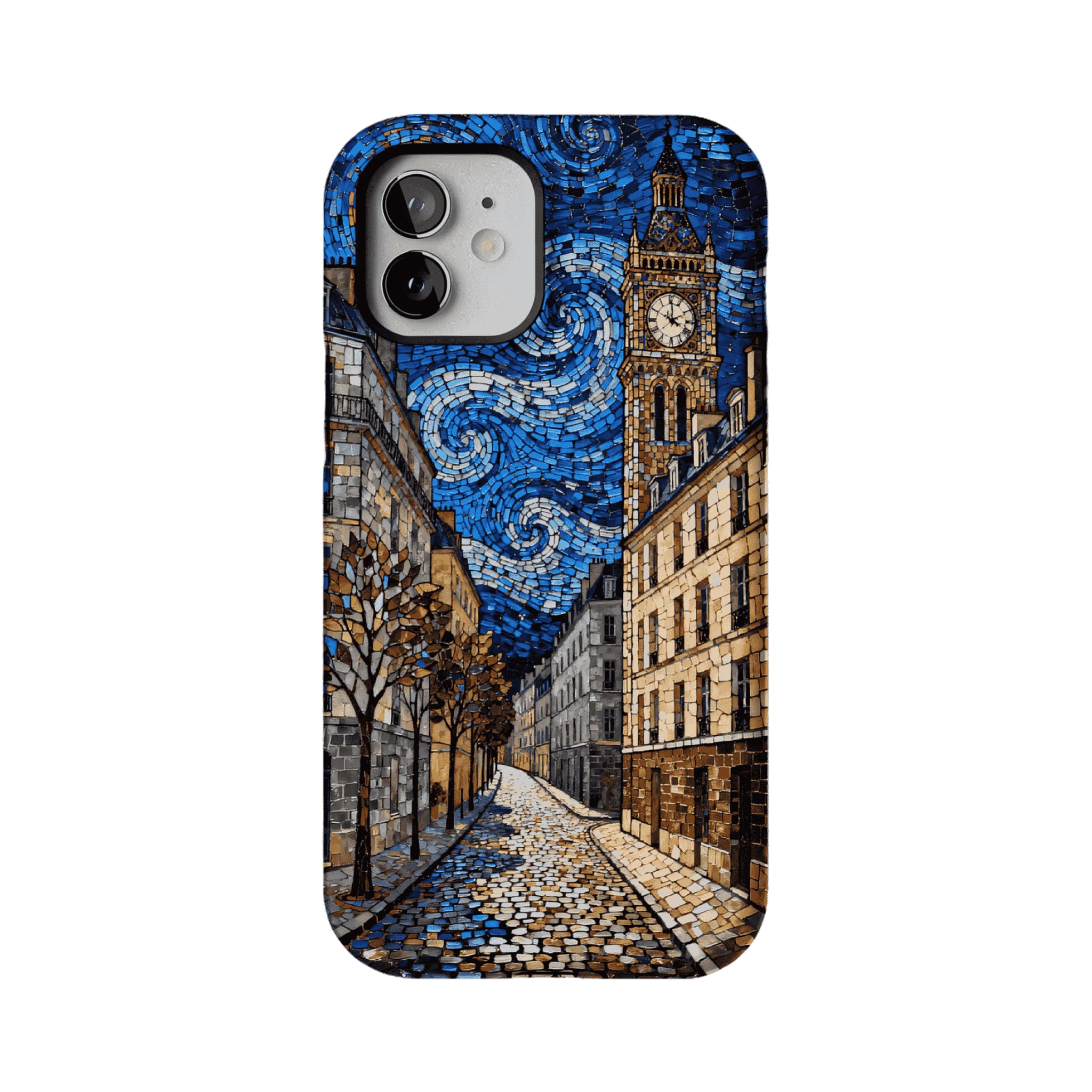 Vintage Paris Street Van Gogh Mosaic Phone Case, Shockproof iPhone Cover