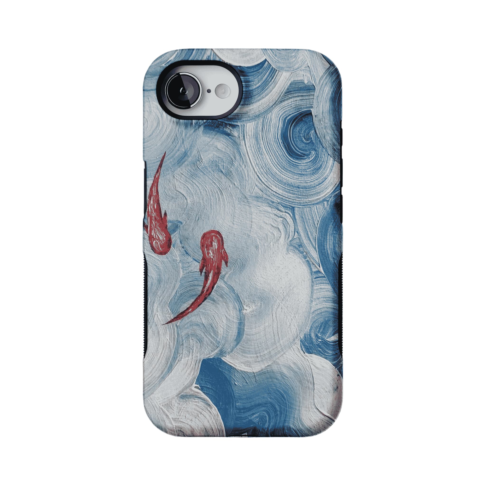 Vintage Lucky Koi Oil Painting Phone Case, Shockproof iPhone Cover