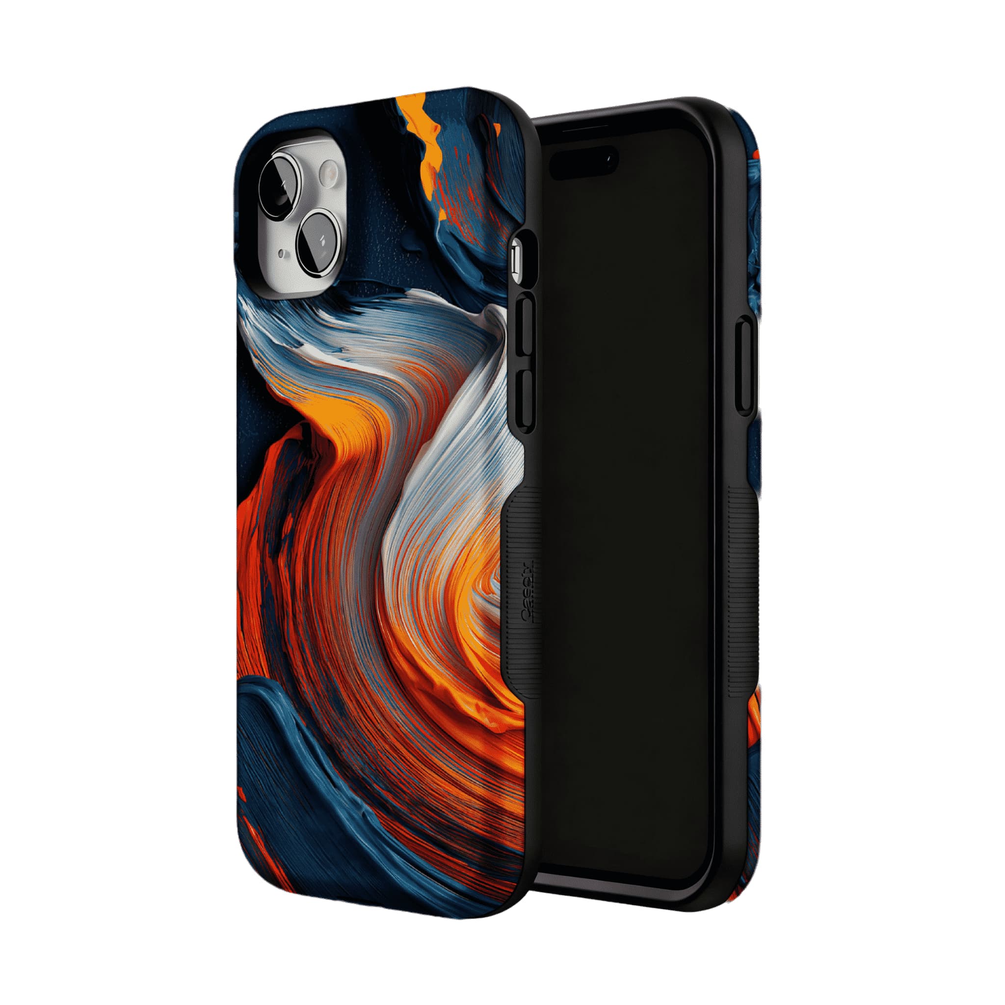 Impasto Swirl Fluid Paint Abstract Phone Case, Modern Art iPhone Protective Cover