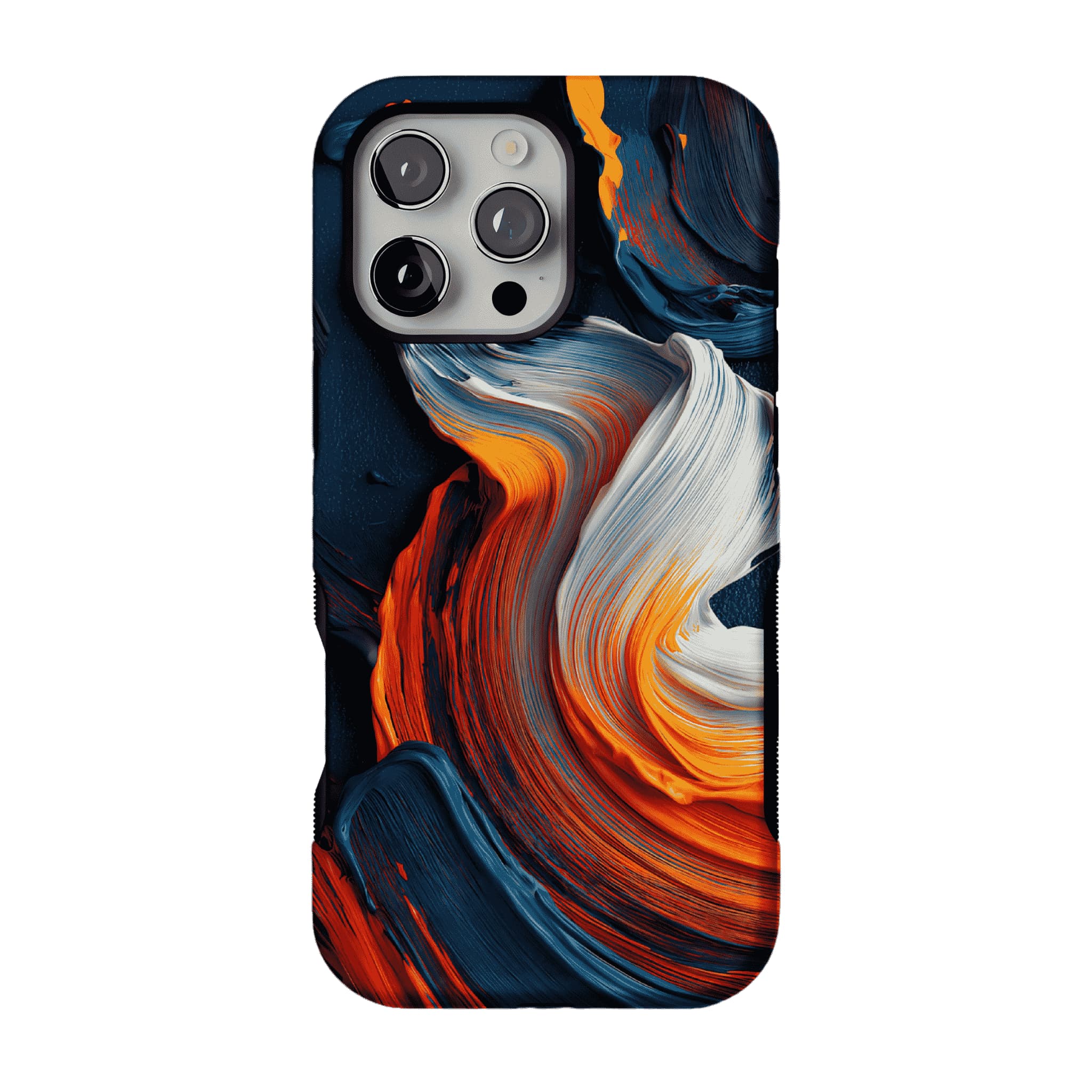 Impasto Swirl Fluid Paint Abstract Phone Case, Modern Art iPhone Protective Cover