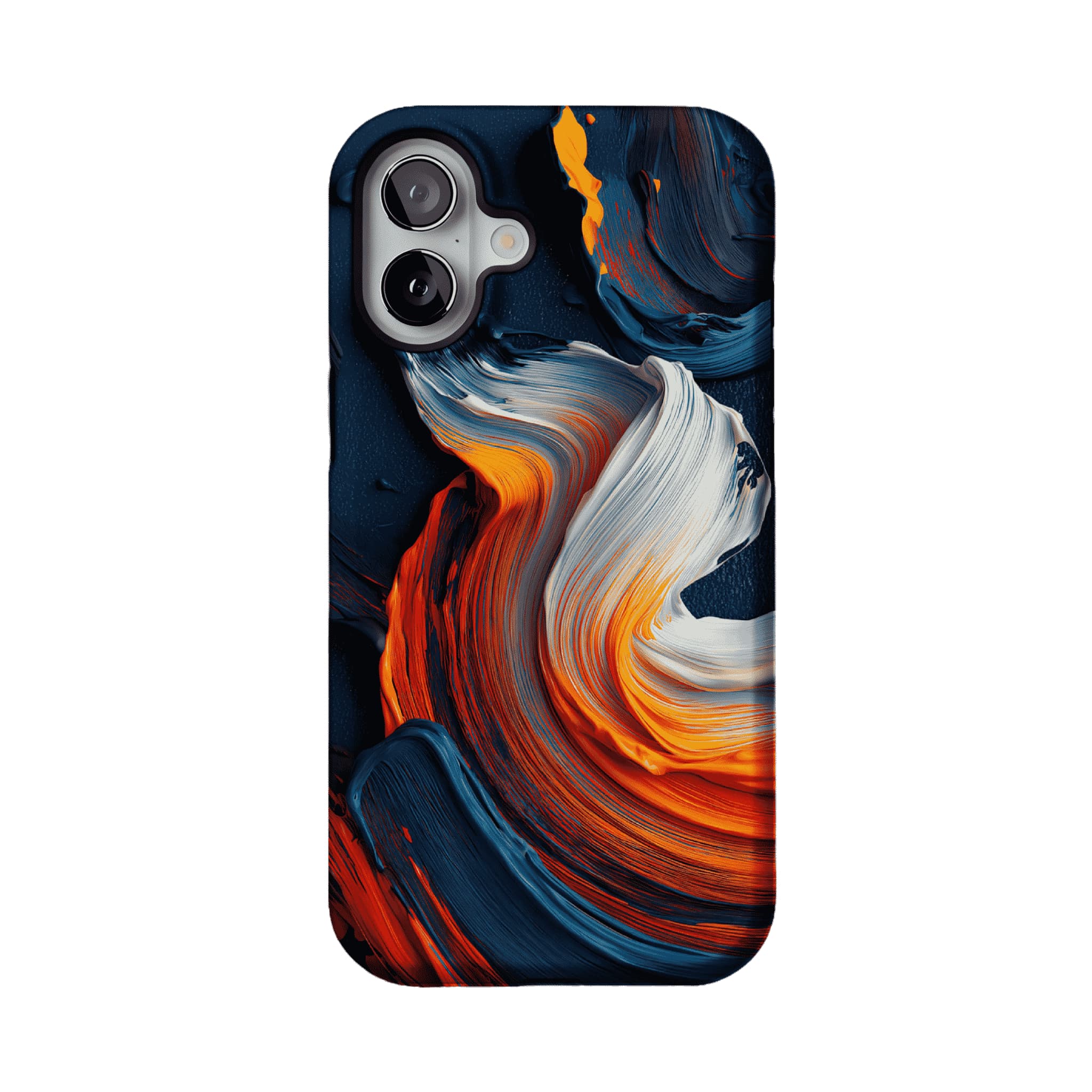 Impasto Swirl Fluid Paint Abstract Phone Case, Modern Art iPhone Protective Cover