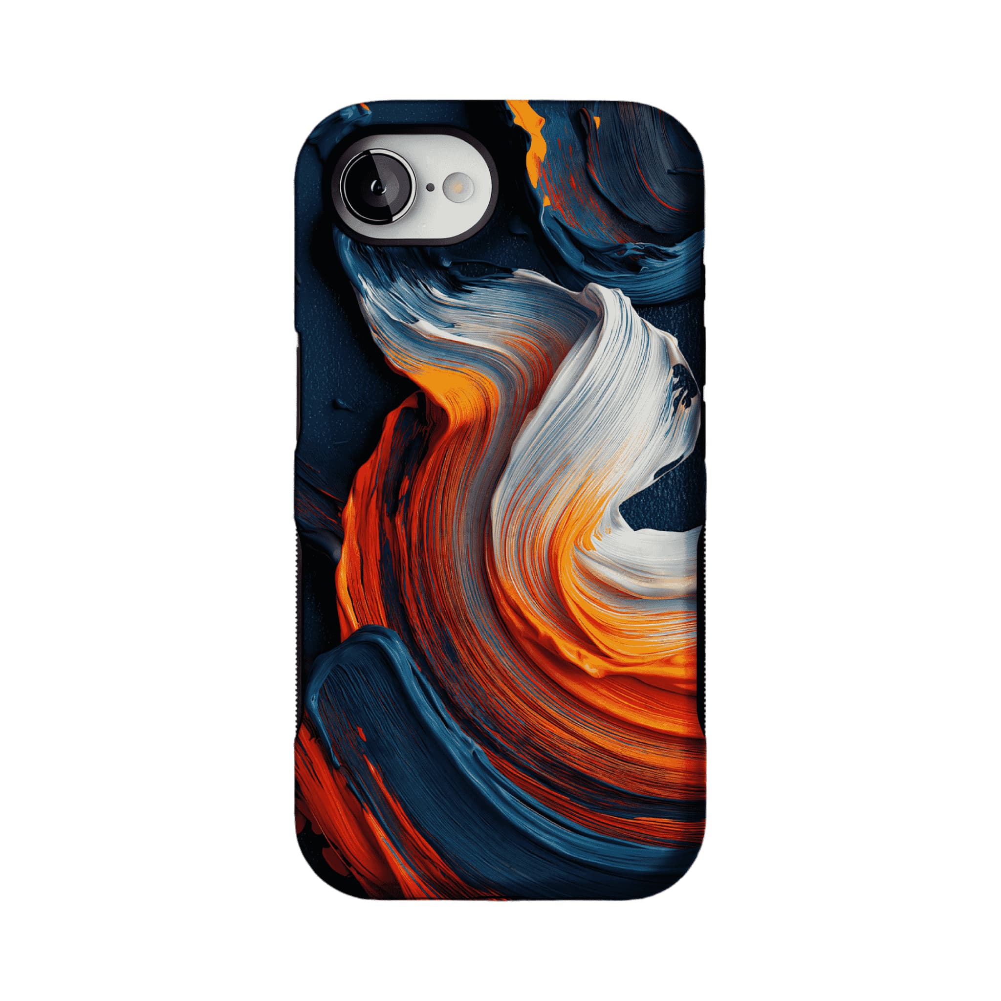 Impasto Swirl Fluid Paint Abstract Phone Case, Modern Art iPhone Protective Cover