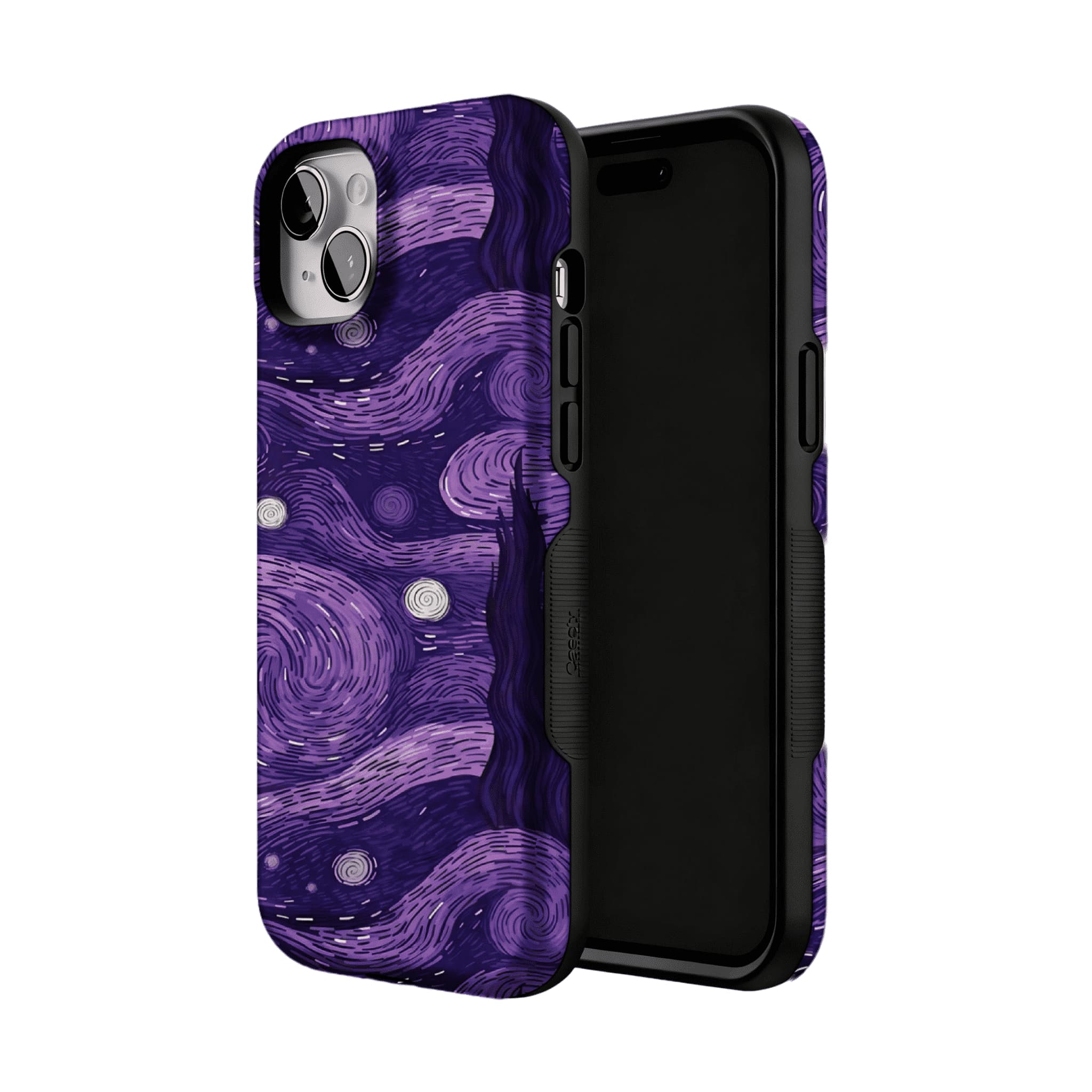 Vintage Purple Van Gogh Starry Night Phone Case, Shockproof Anti-slip iPhone Cover