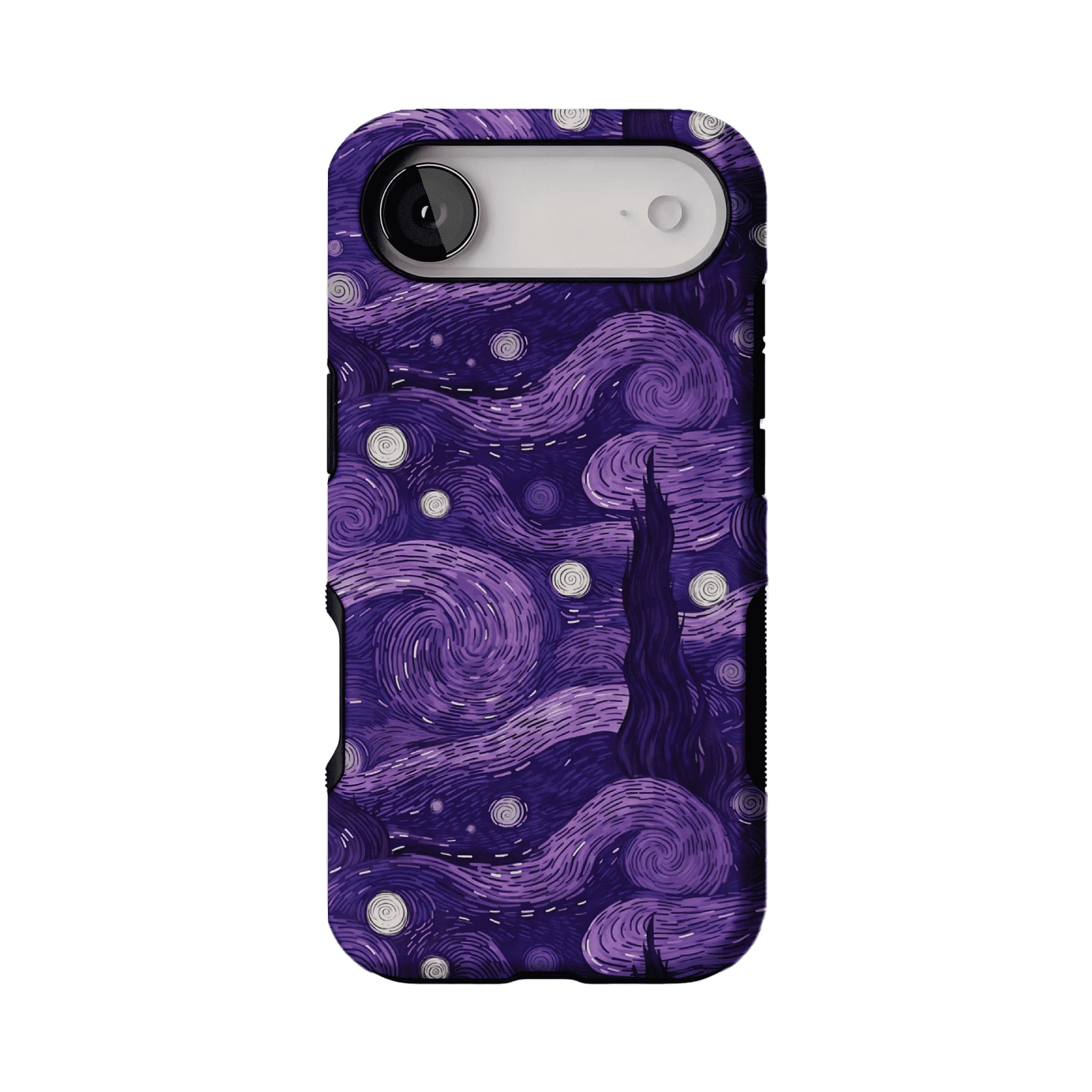 Vintage Purple Van Gogh Starry Night Phone Case, Shockproof Anti-slip iPhone Cover