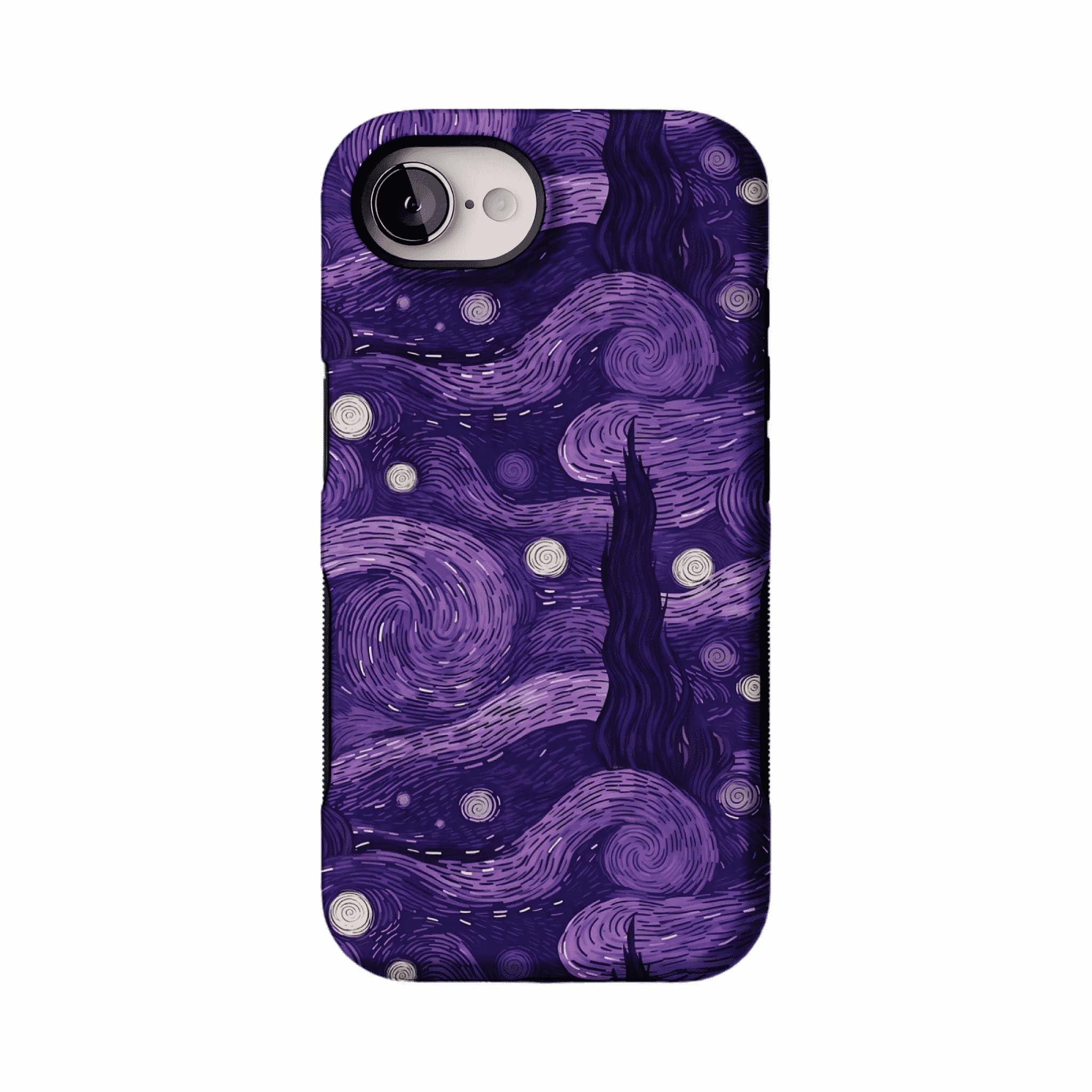 Vintage Purple Van Gogh Starry Night Phone Case, Shockproof Anti-slip iPhone Cover