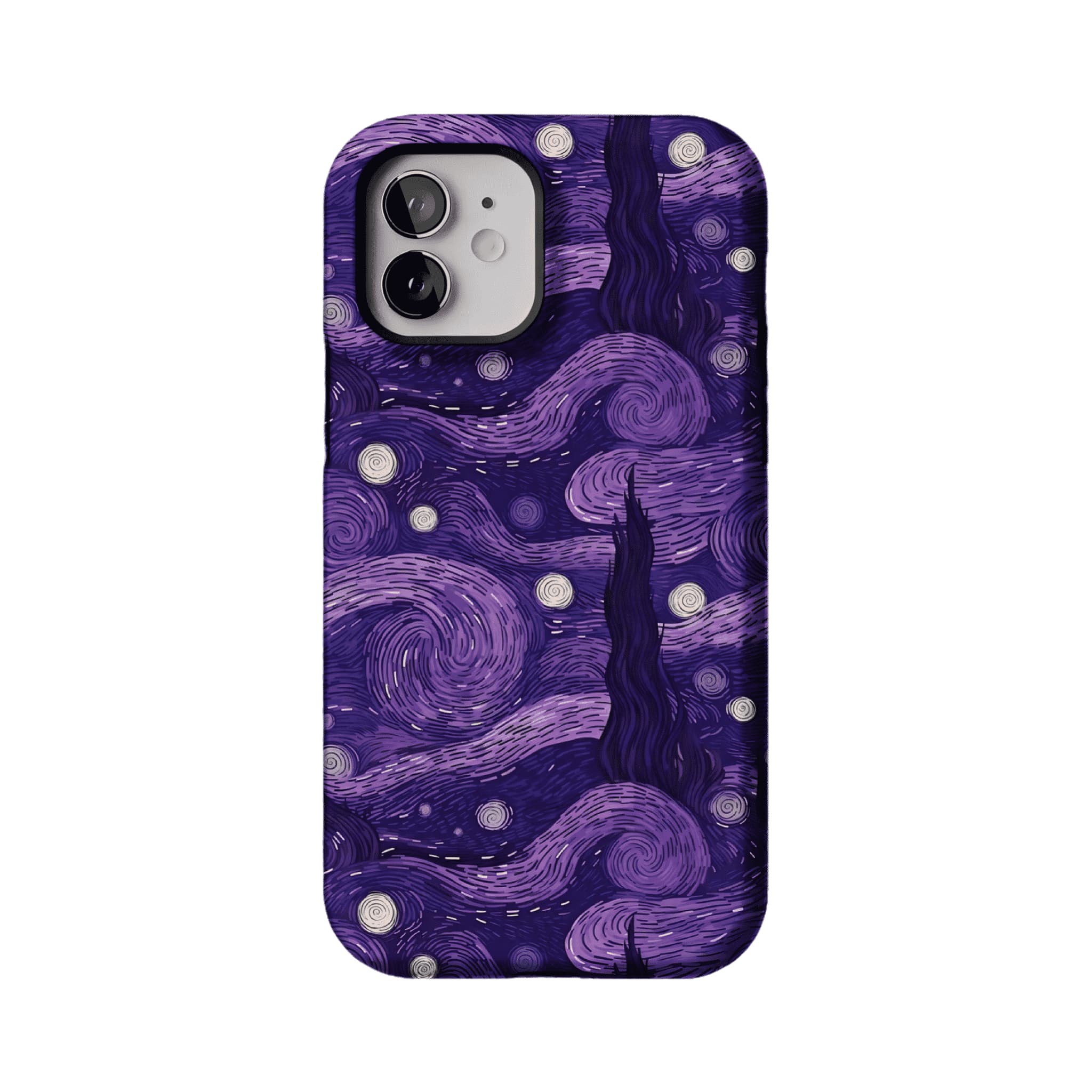 Vintage Purple Van Gogh Starry Night Phone Case, Shockproof Anti-slip iPhone Cover