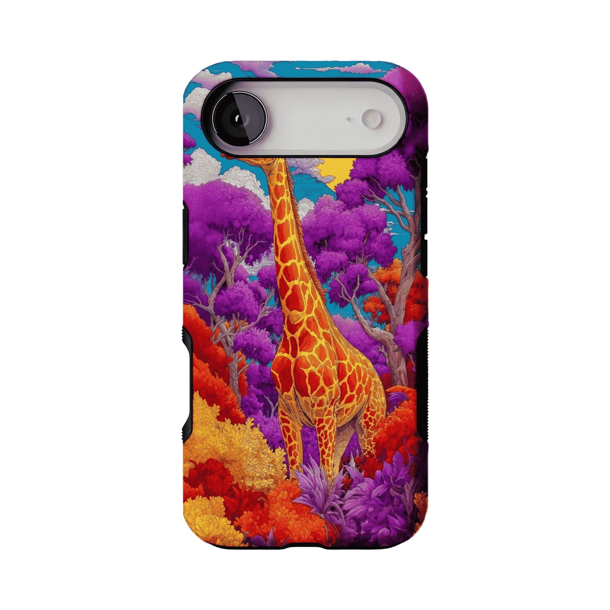Bright Colorful Giraffe Jungle Phone Case, Anti-slip Shockproof Trendy iPhone Cover