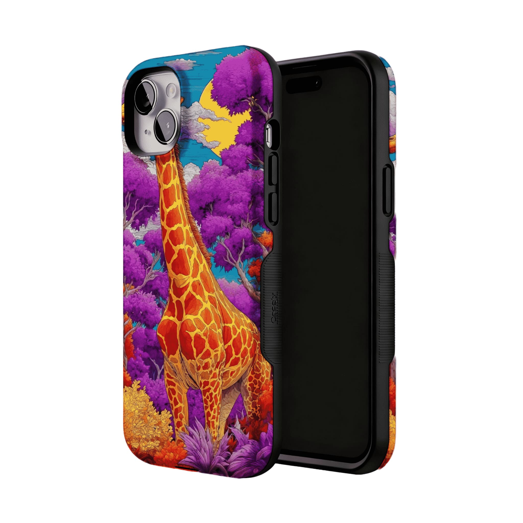 Bright Colorful Giraffe Jungle Phone Case, Anti-slip Shockproof Trendy iPhone Cover