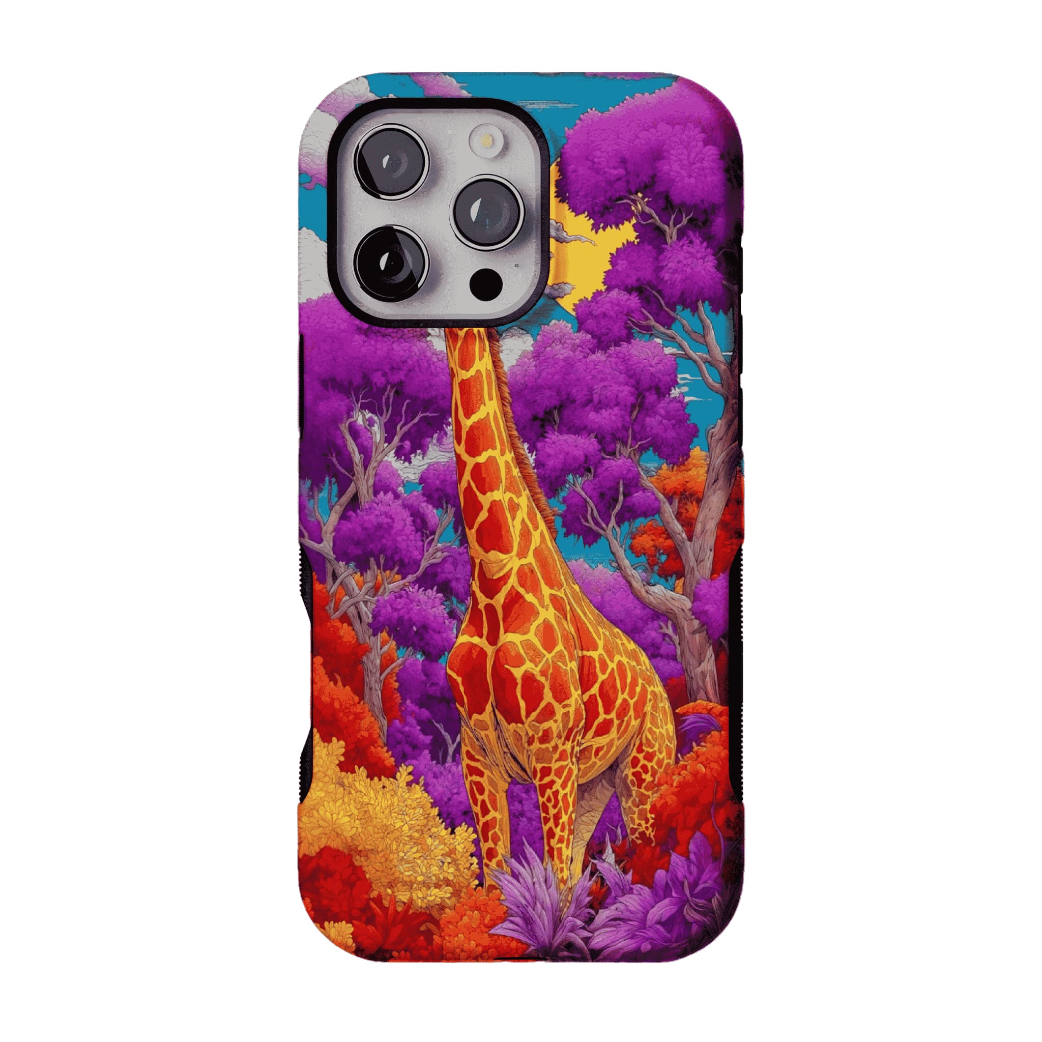 Bright Colorful Giraffe Jungle Phone Case, Anti-slip Shockproof Trendy iPhone Cover