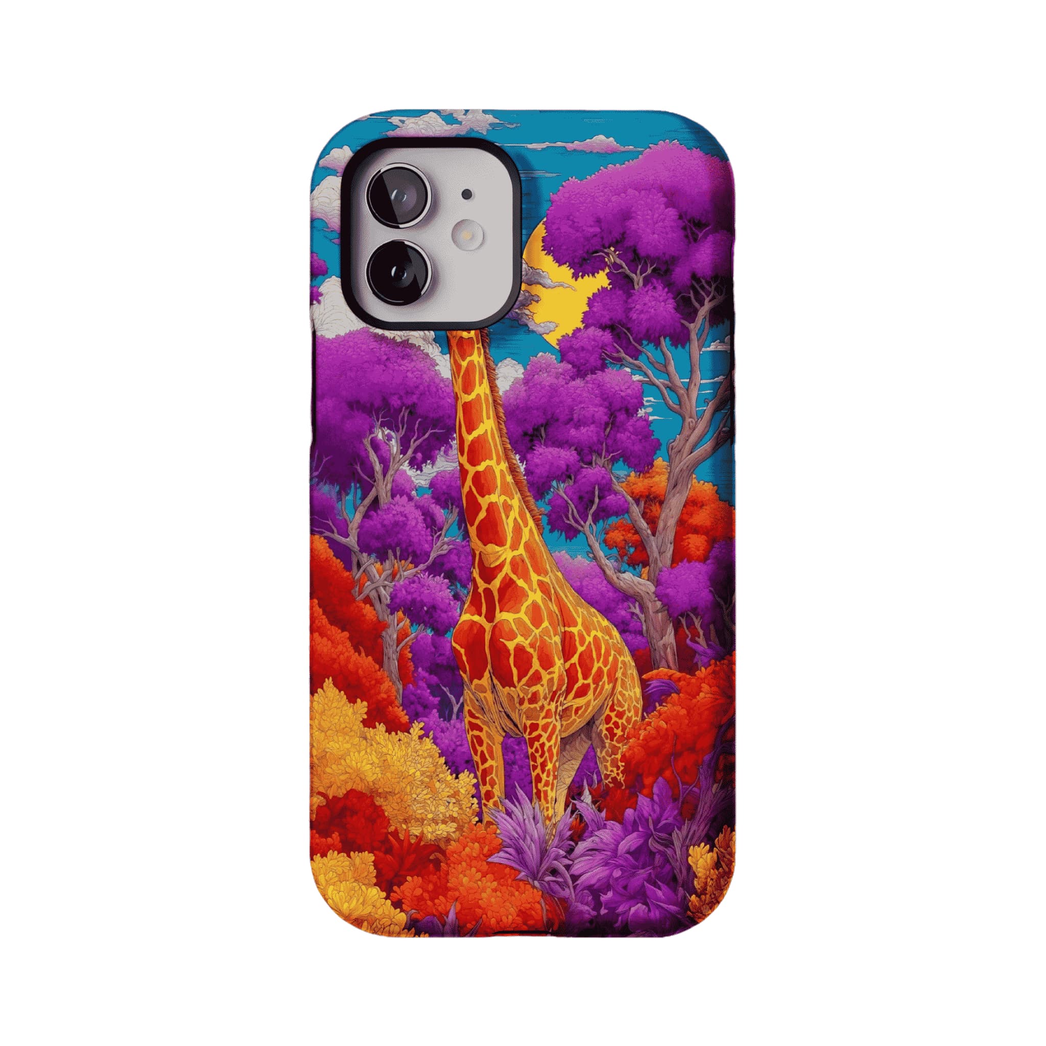 Bright Colorful Giraffe Jungle Phone Case, Anti-slip Shockproof Trendy iPhone Cover