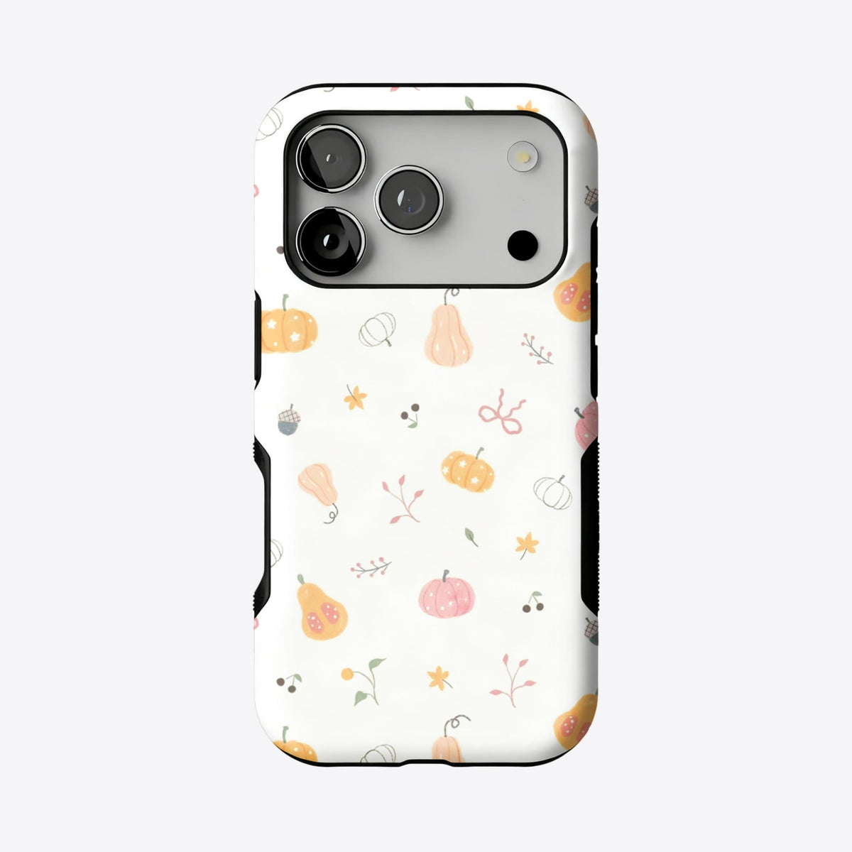 Cute Pink Orange Pumpkin Leaf Anti-Scratch Shockproof iPhone Case
